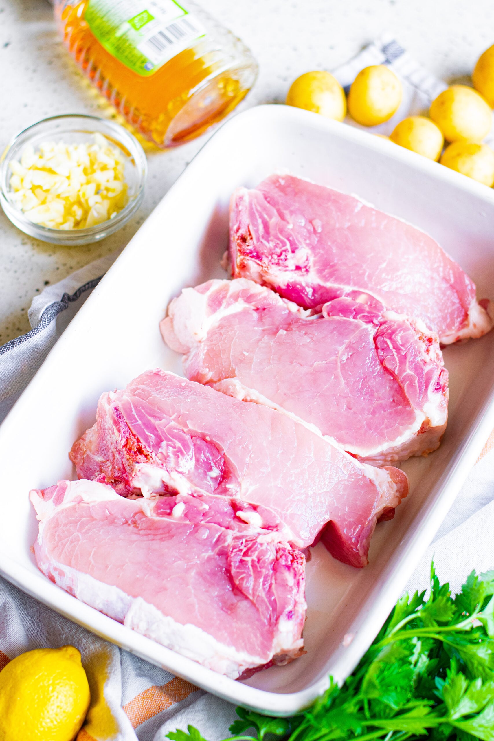 Overhead view of the ingredients needed to complete this recipe.