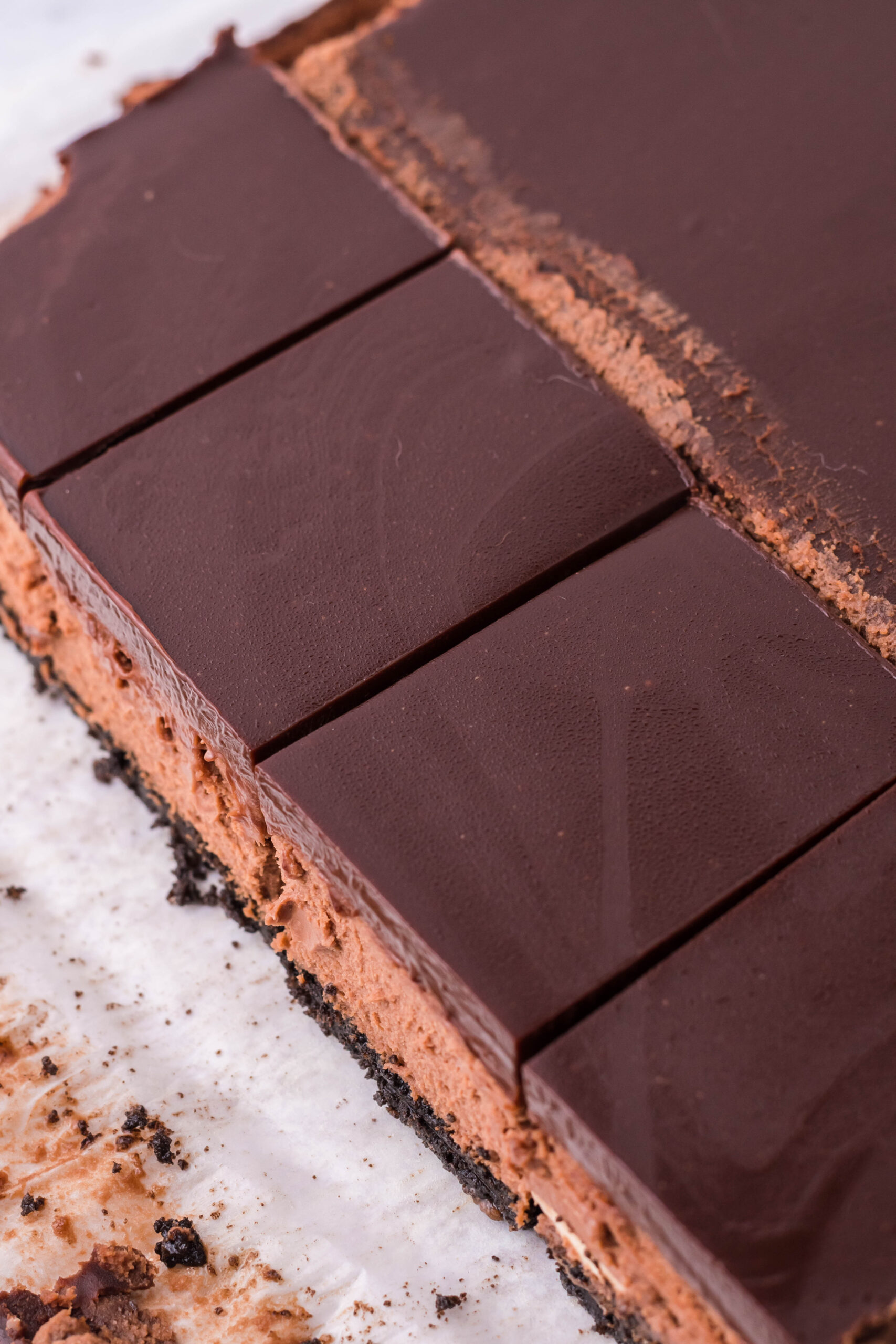 Overhead shot of the chocolate ganache