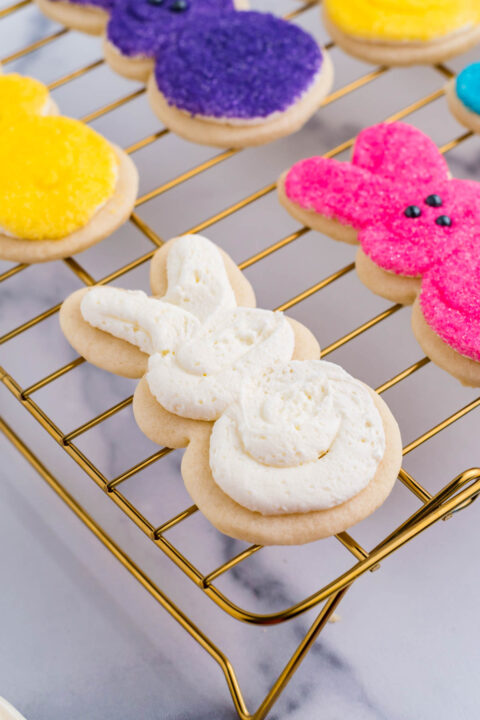 A Bunny Cookie with frosting.