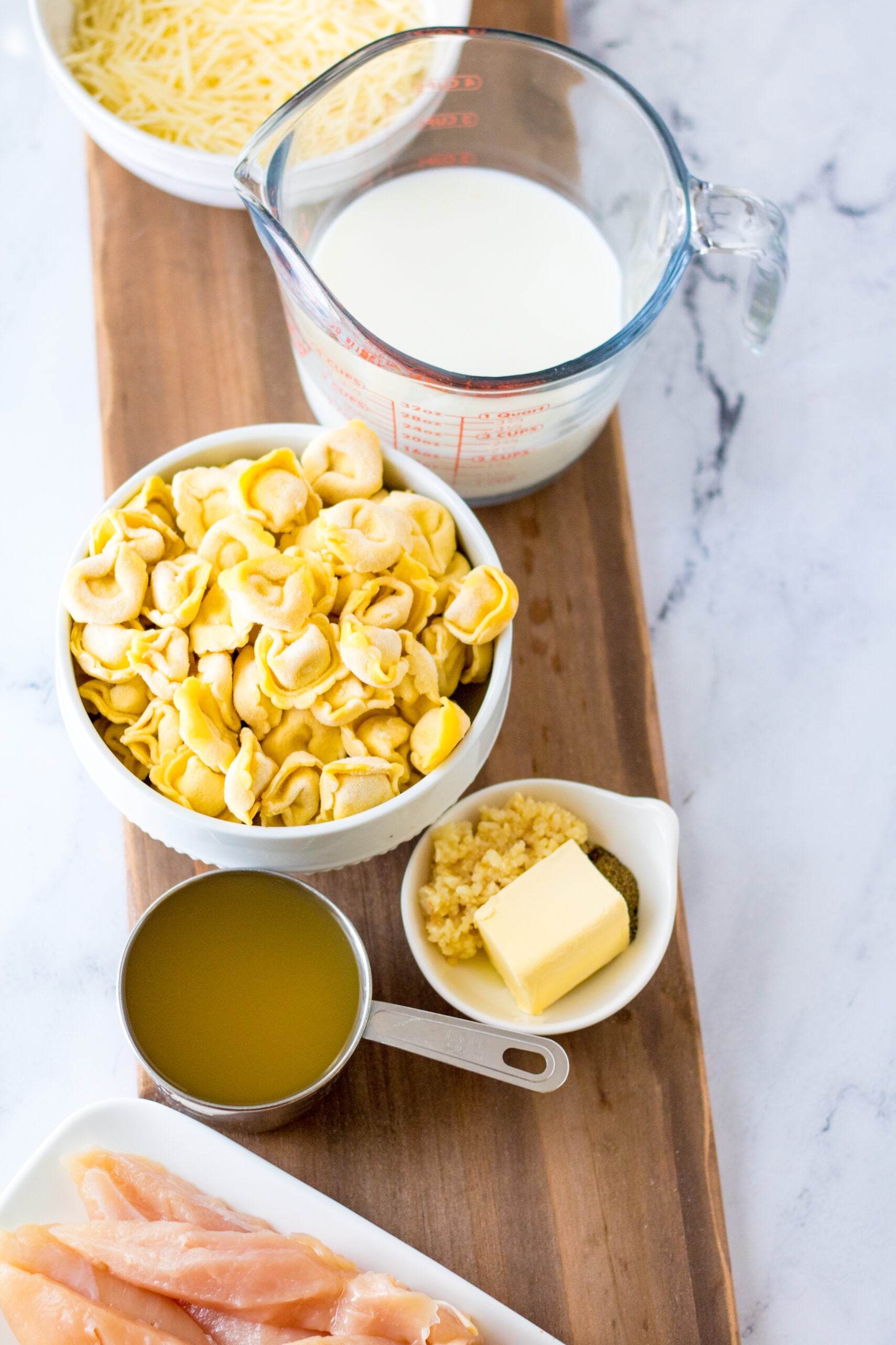 Overhead view of the ingredients needed to complete this recipe.