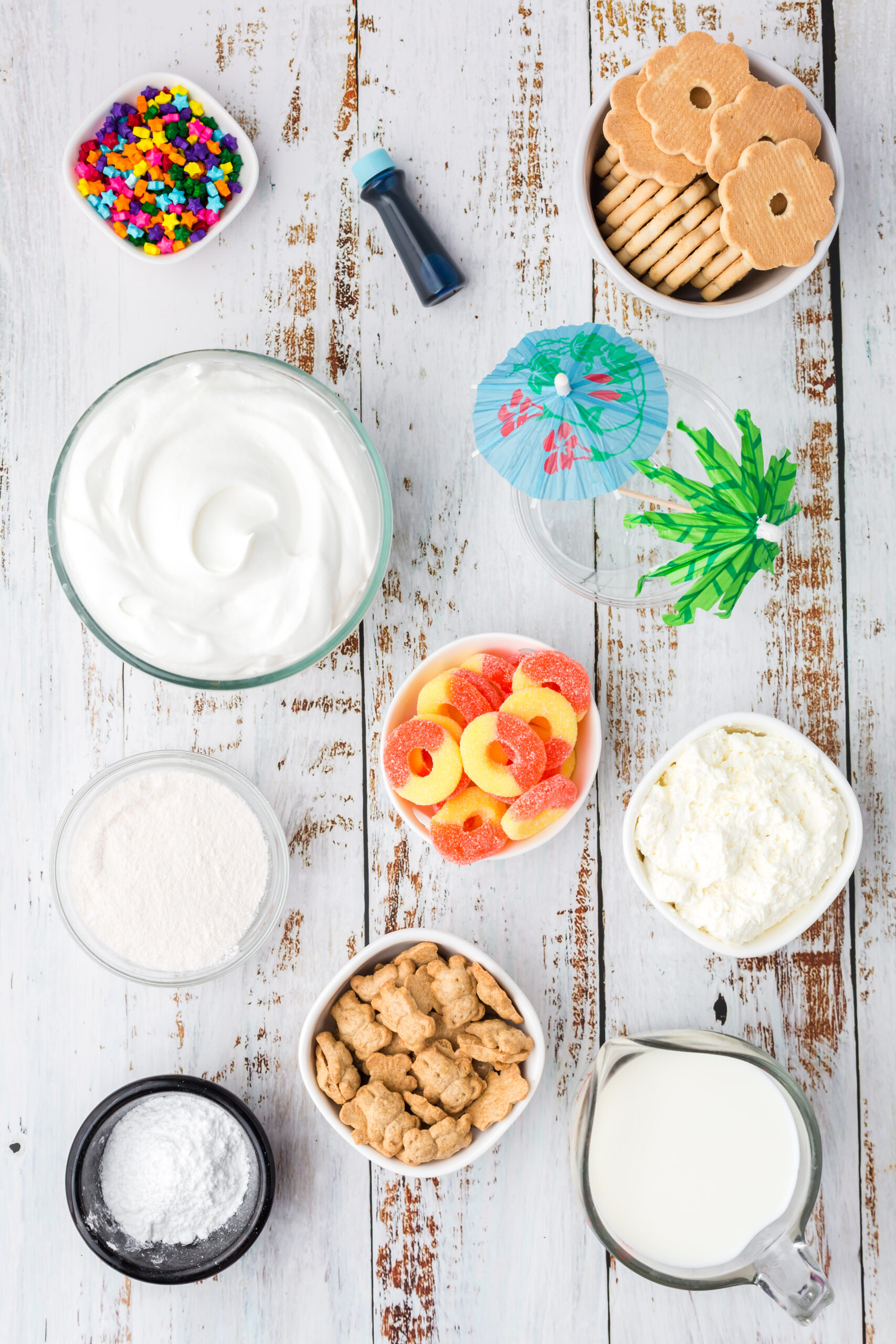Overhead view of the ingredients needed to complete this recipe.