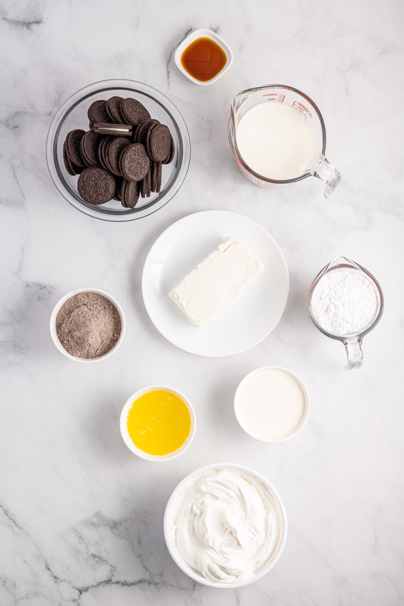 Overhead view of the ingredients needed to complete this recipe.