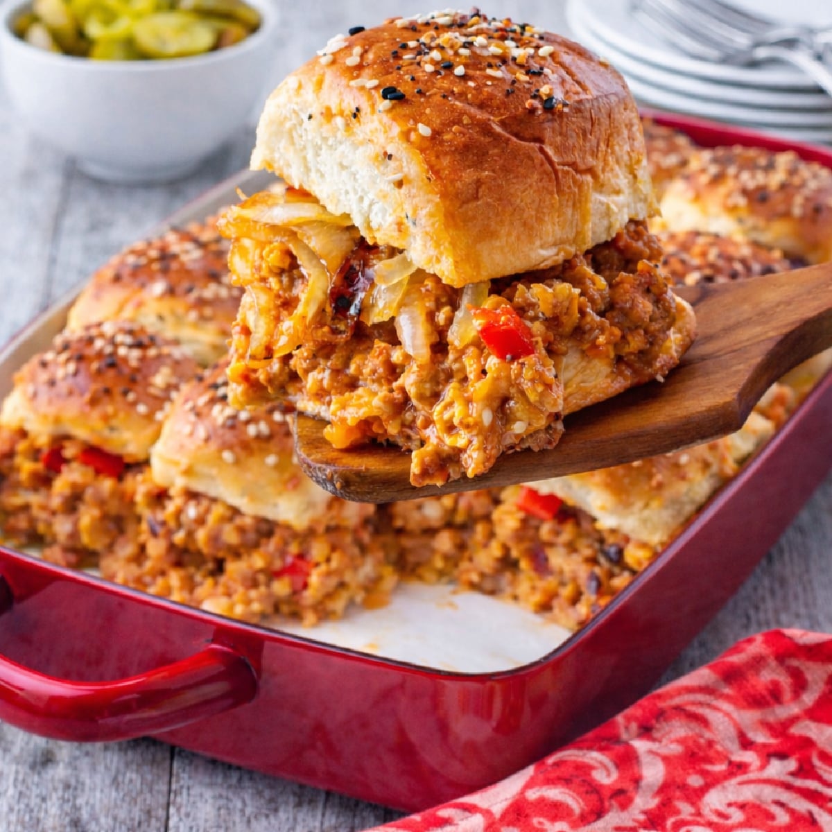 Cheesy Chicken Sloppy Joe Sliders