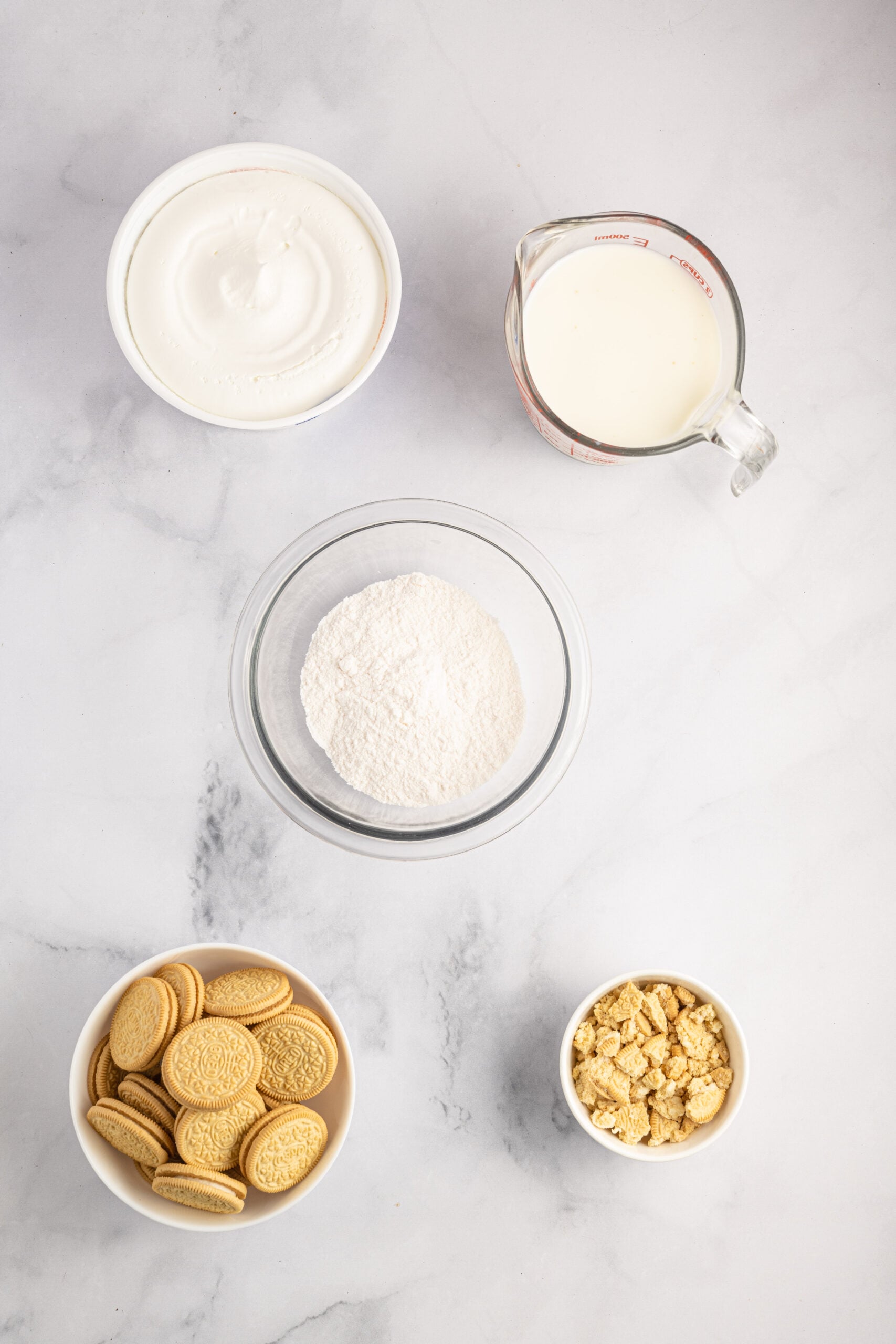 Overhead view of the ingredients needed to complete this recipe.
