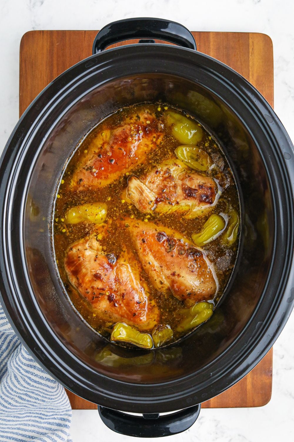 cooked mississippi chicken in crockpot