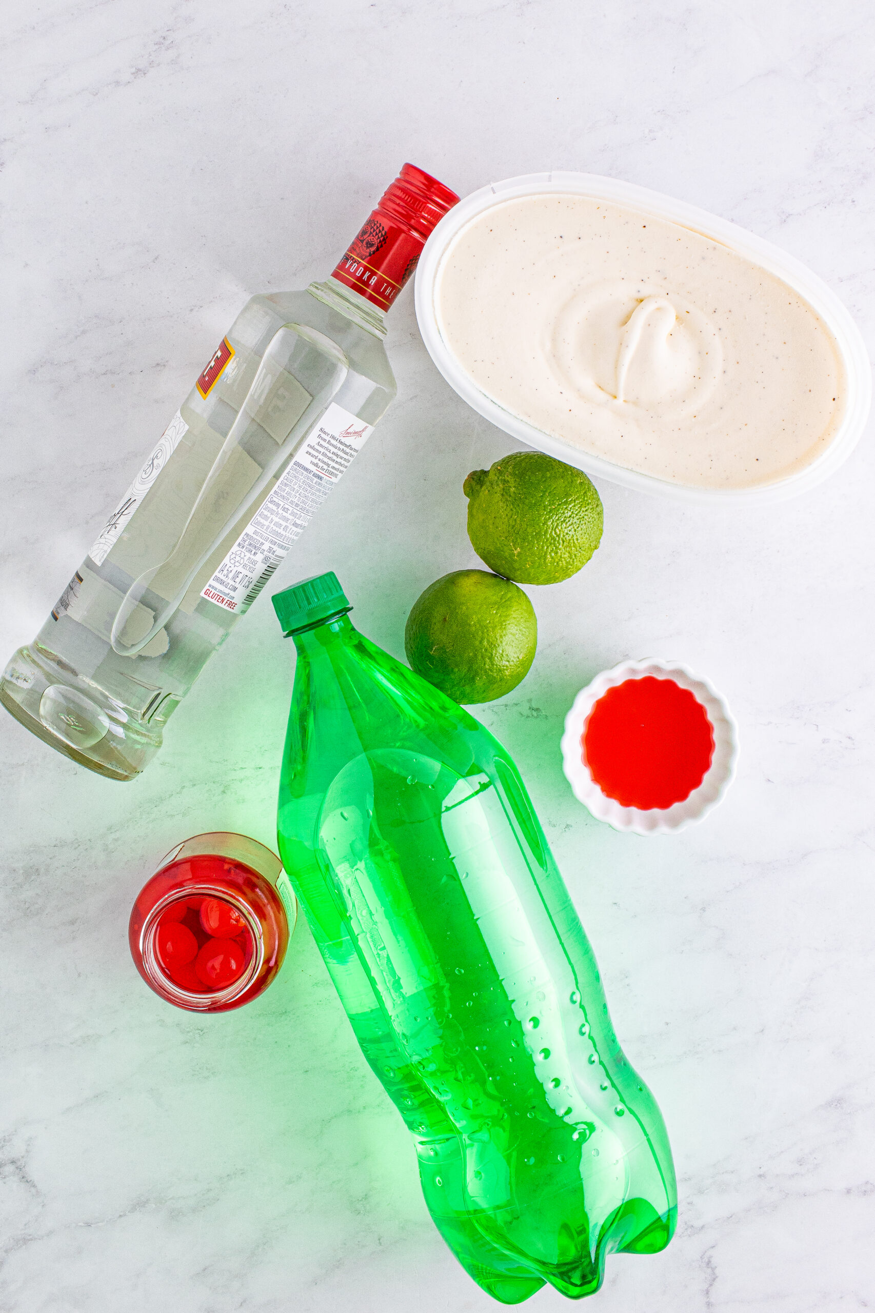 Overhead view of the ingredients needed to complete this recipe.