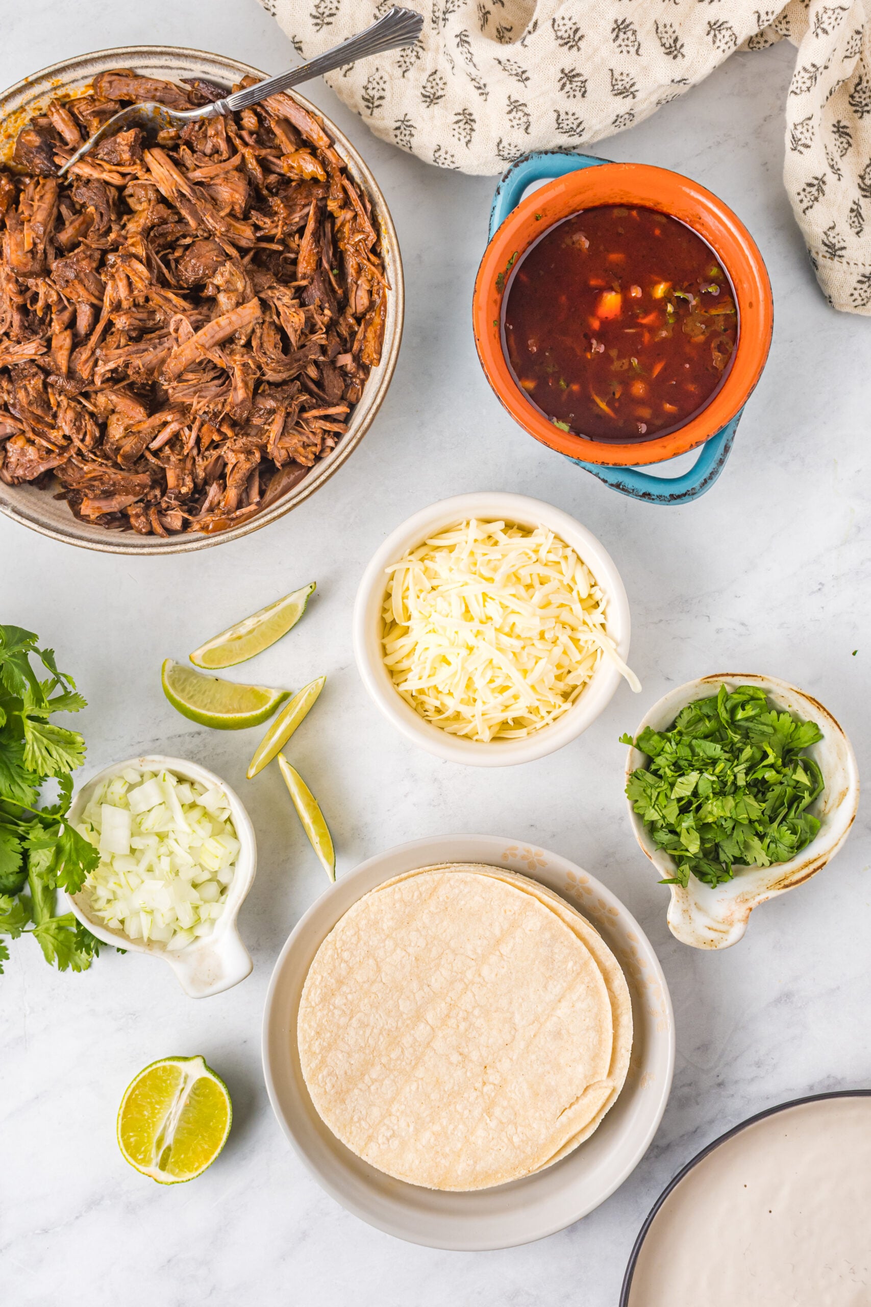 Overhead view of the ingredients needed to complete this recipe.
