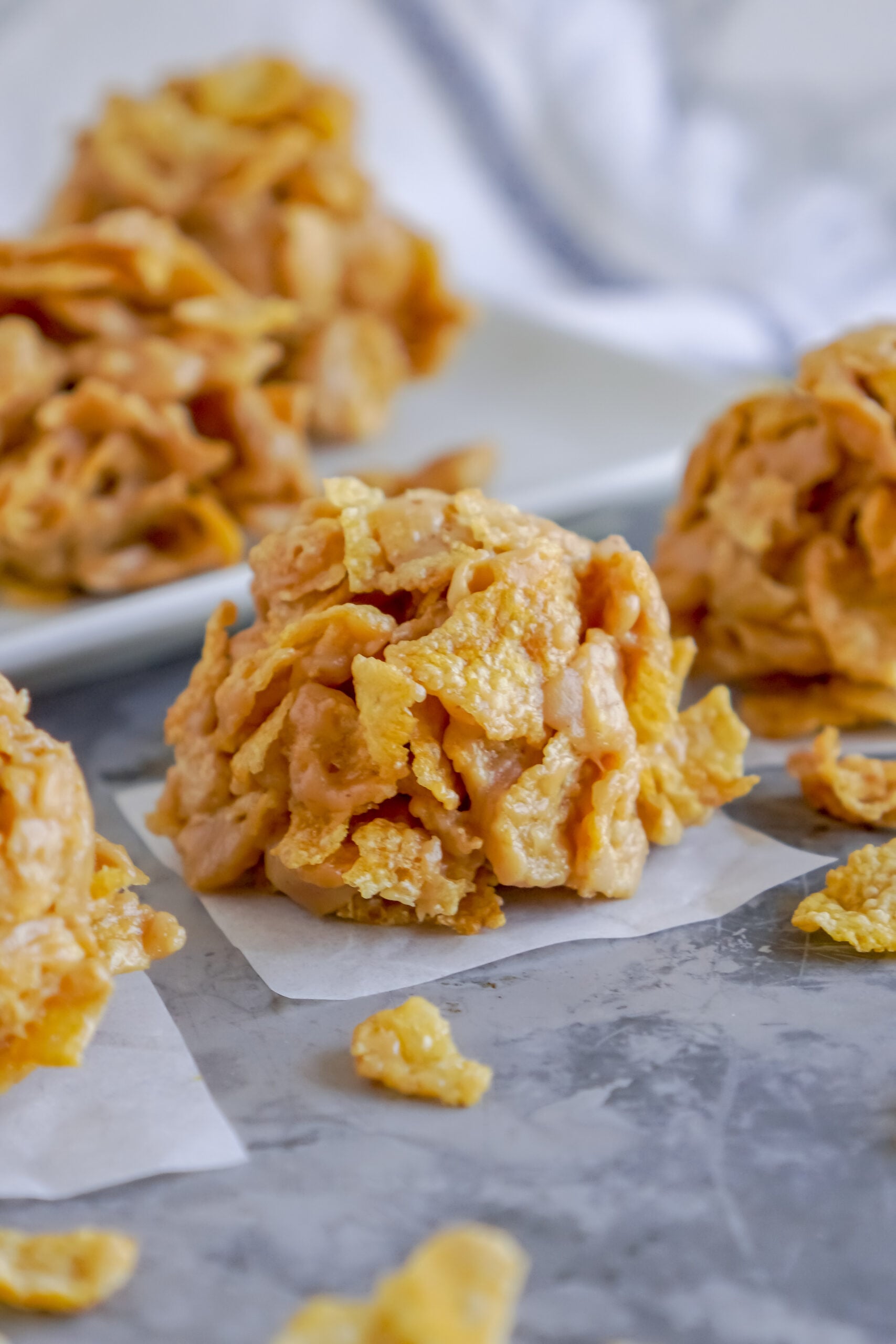 No Bake Peanut Butter Cornflake Cookies