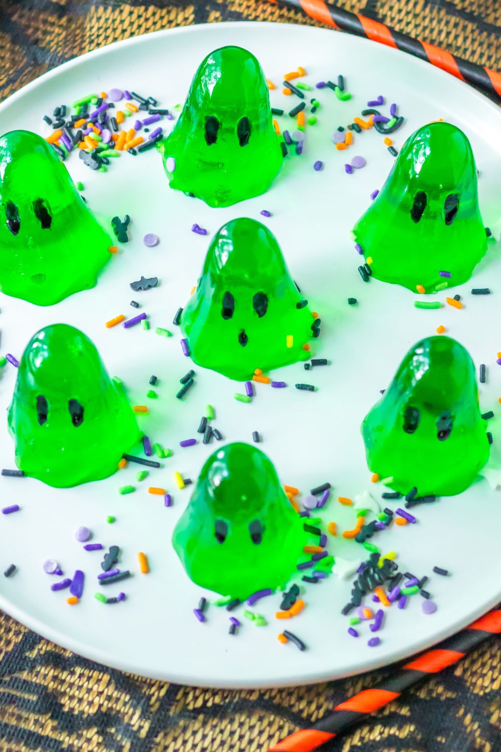 plate with jello shots on it
