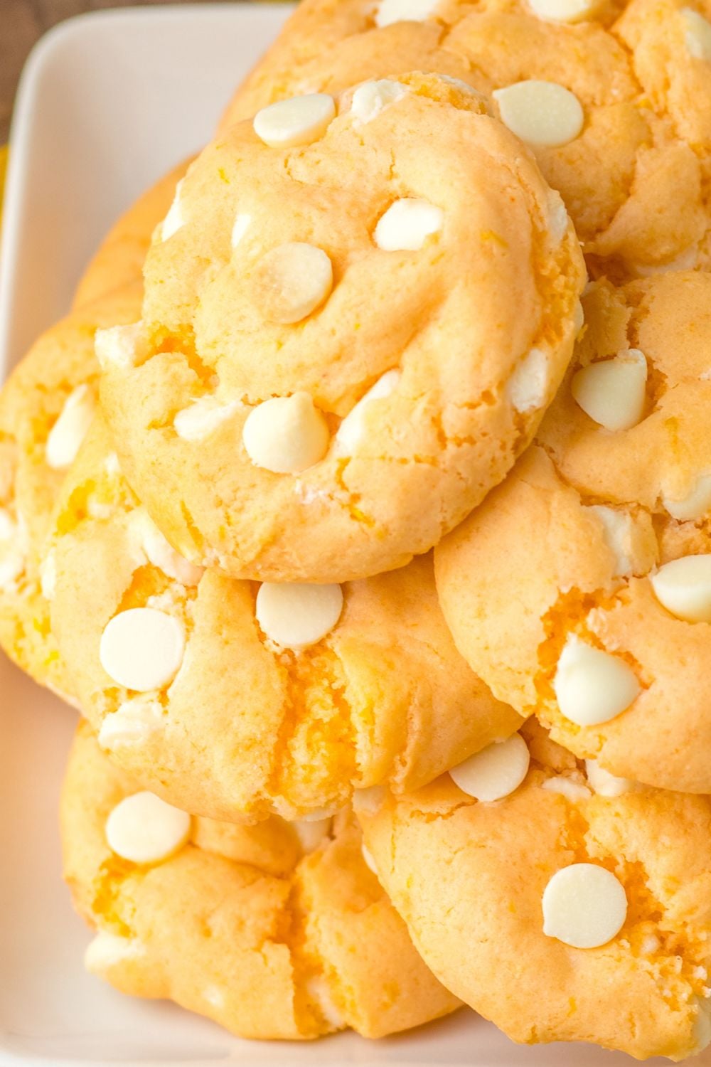 cake mix cookies with chocolate chips on tray