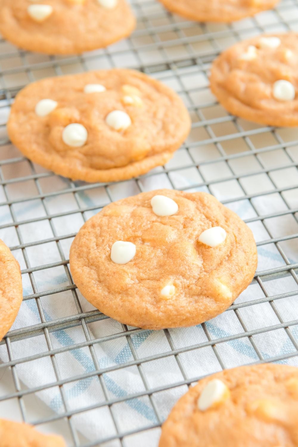 pumpkin cookies on a baking tray
