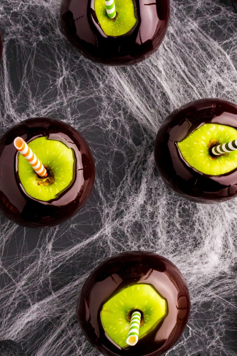 halloween apples on table