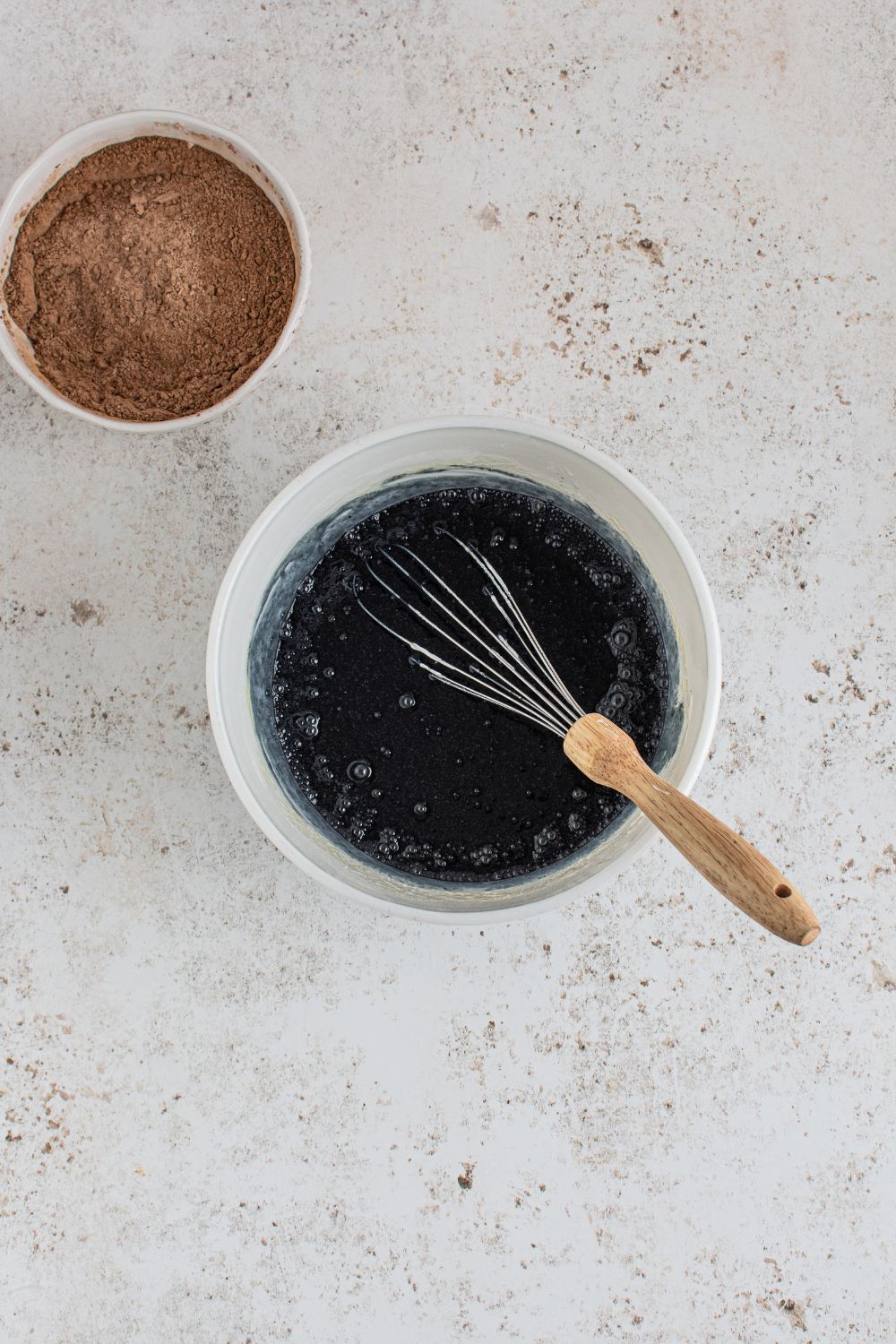 black colored cupcake batter