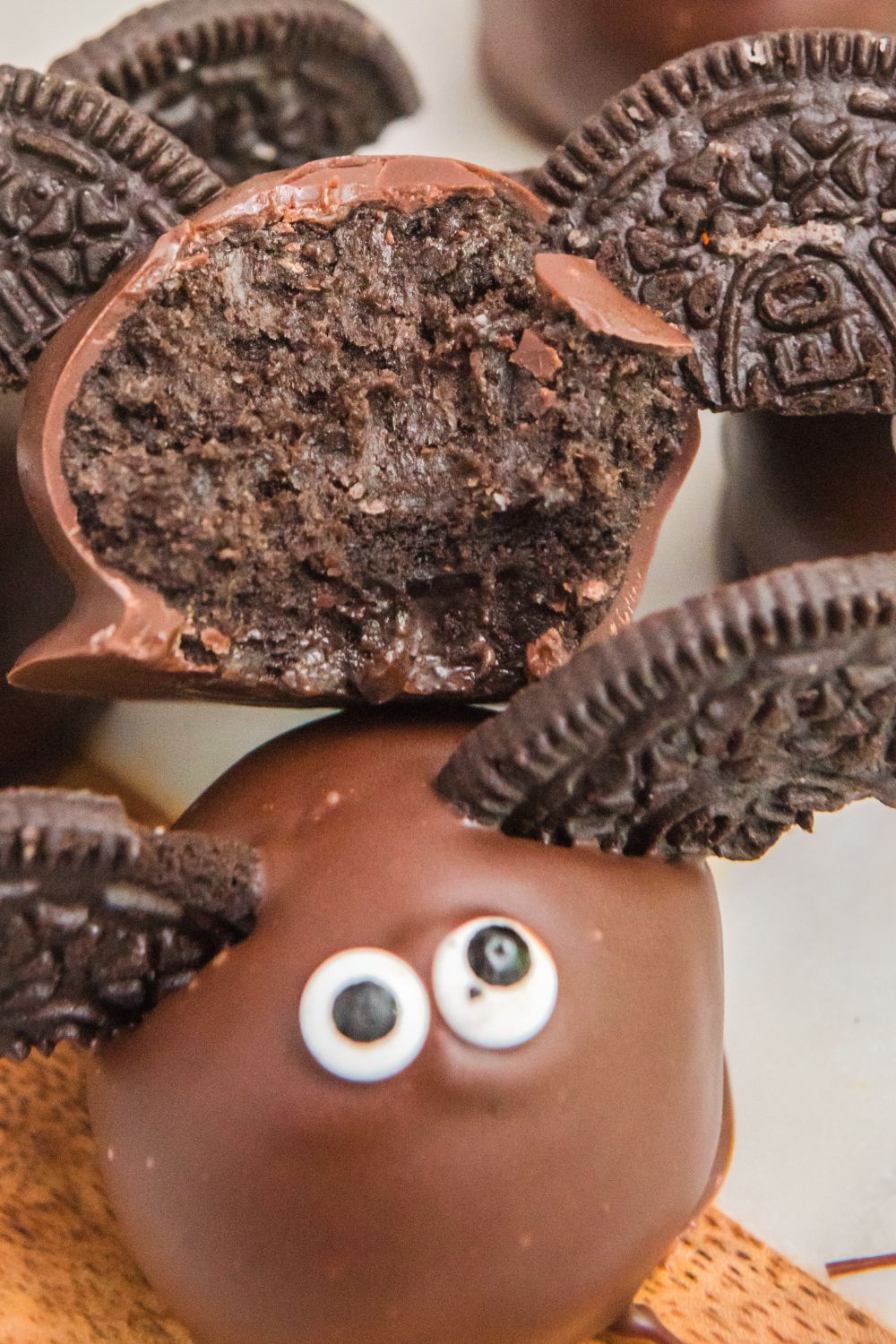 bite taken out of Bat Oreo Truffle
