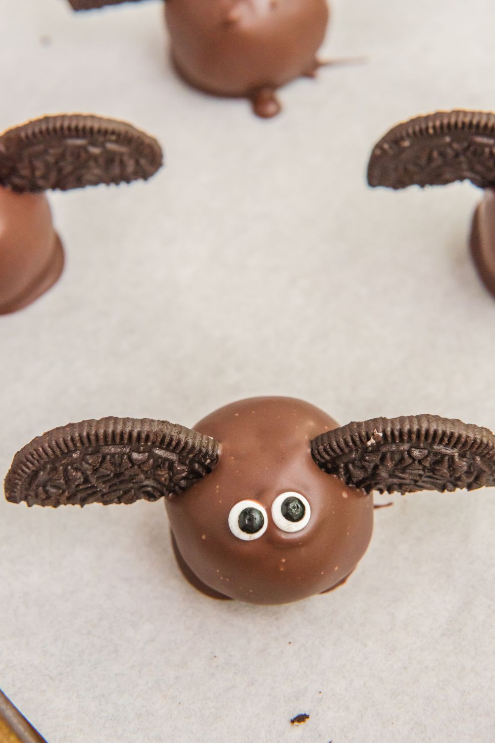 oreo bats on parchment paper