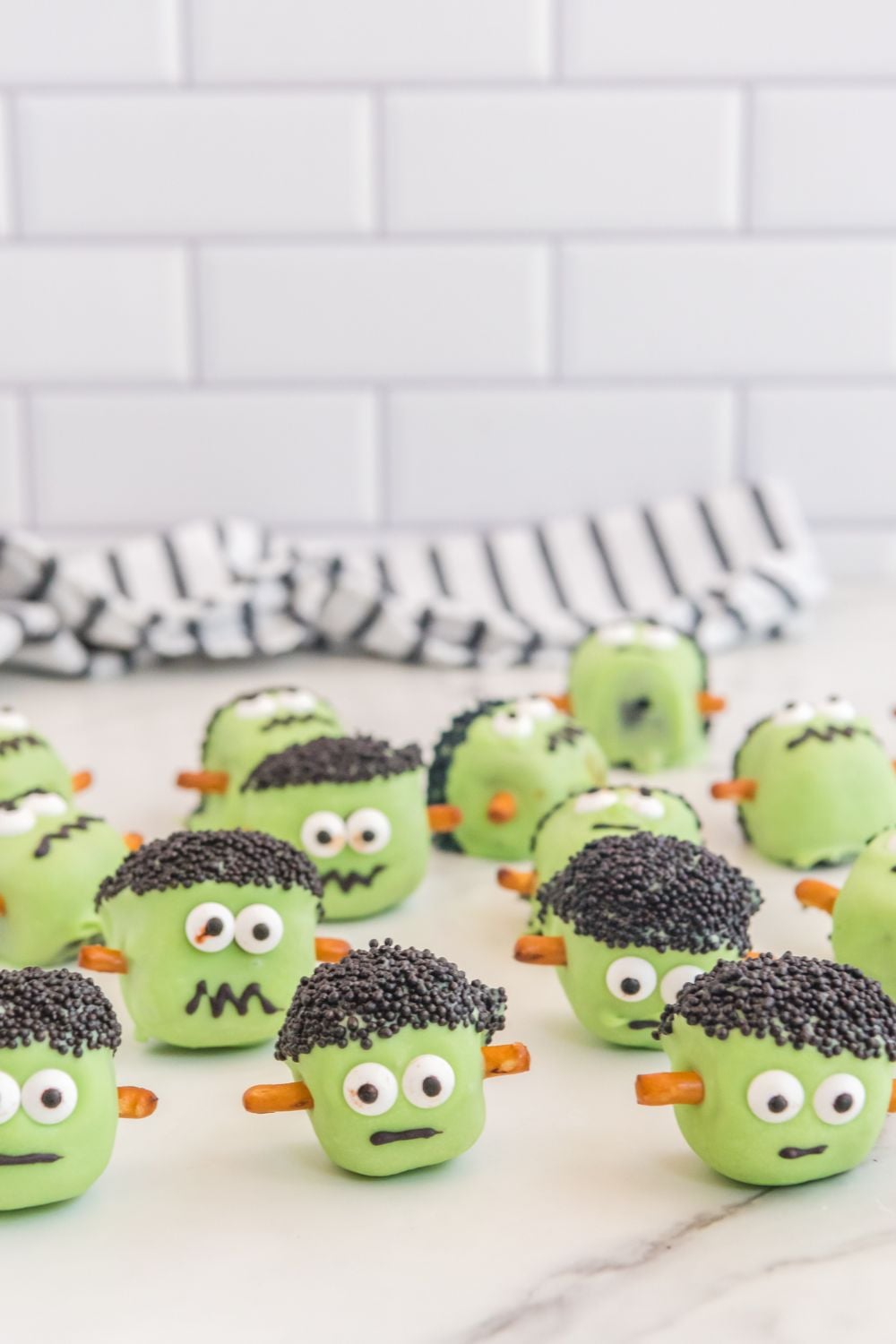 Frankenstein Oreo Balls on table