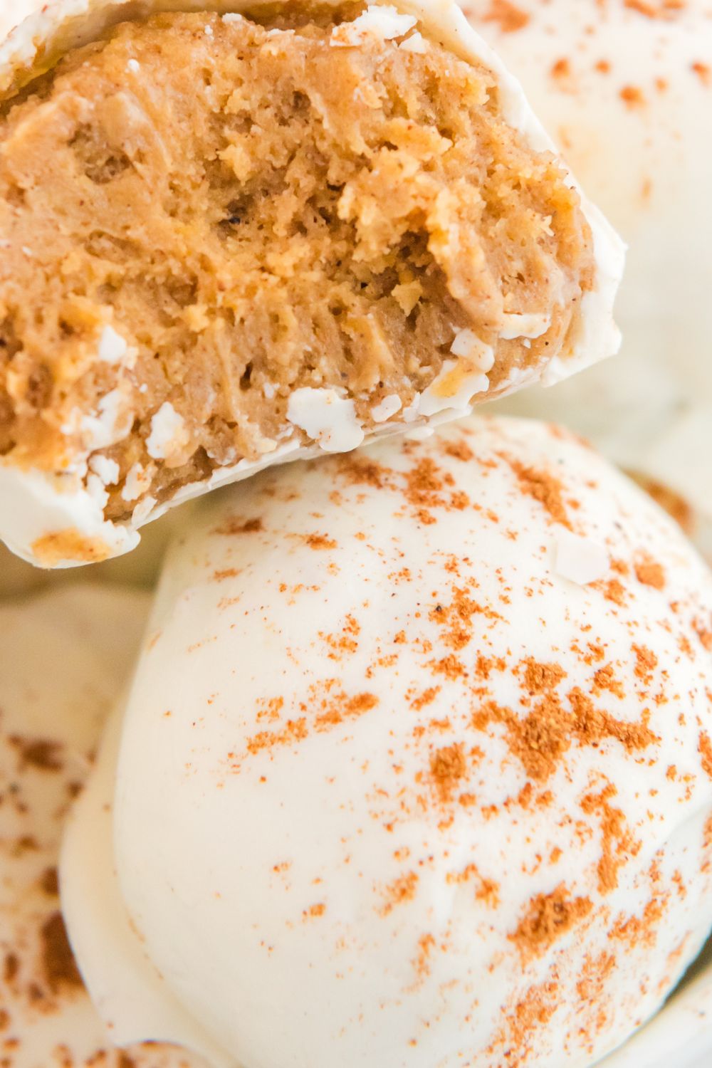 pumpkin cheesecake bites in bowl