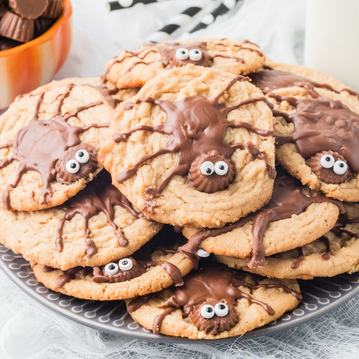 Peanut Butter Spider Cookies