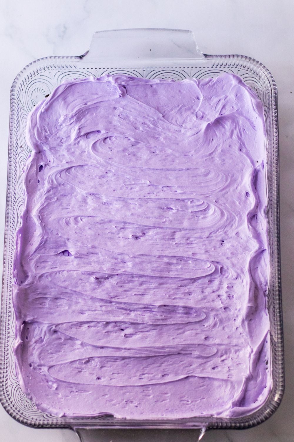 creamy purple layer of Halloween lush in pan 