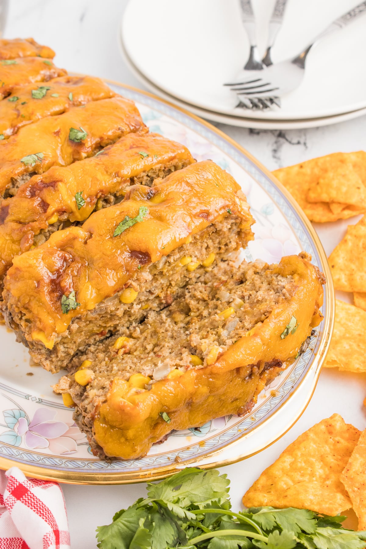Taco Meatloaf on a serving platter
