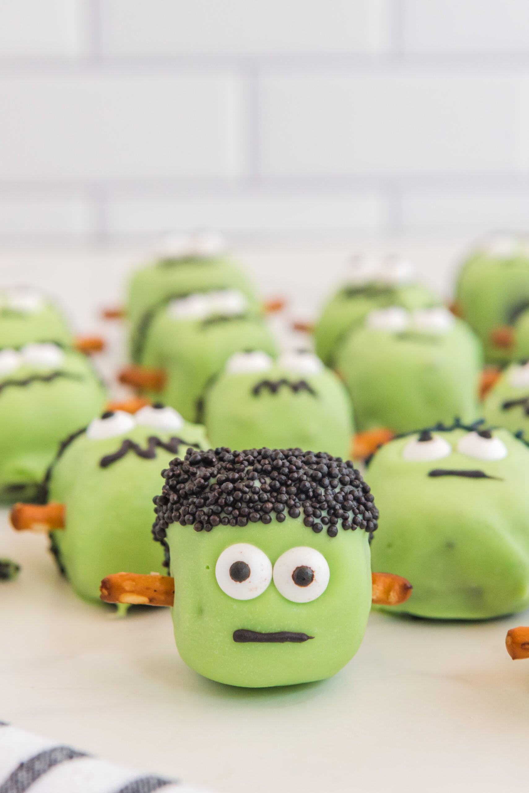 Frankenstein Oreo Balls on table