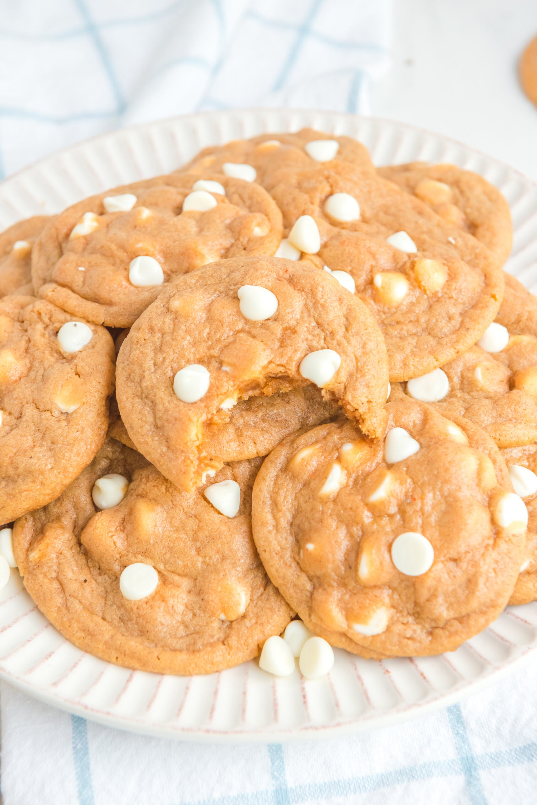 Pumpkin Spice Pudding Cookies on a white plate