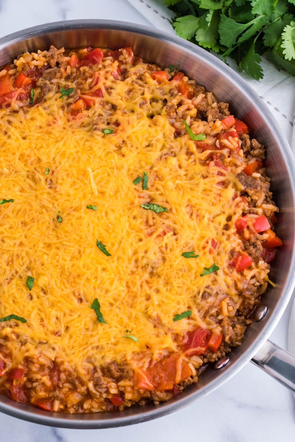 Stuffed Pepper Casserole in pan on table