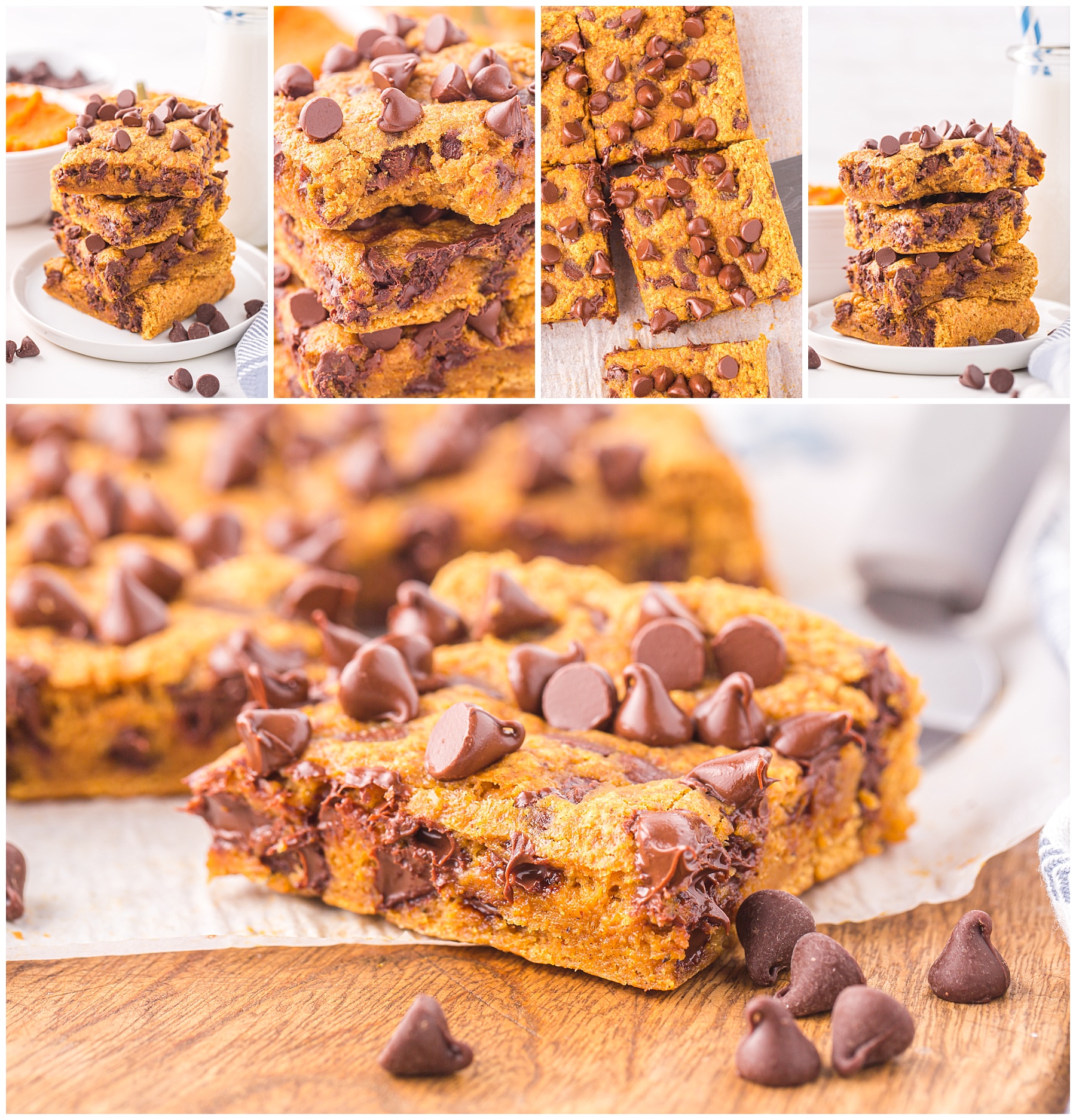 collage of best pumpkin cookie bars recipe