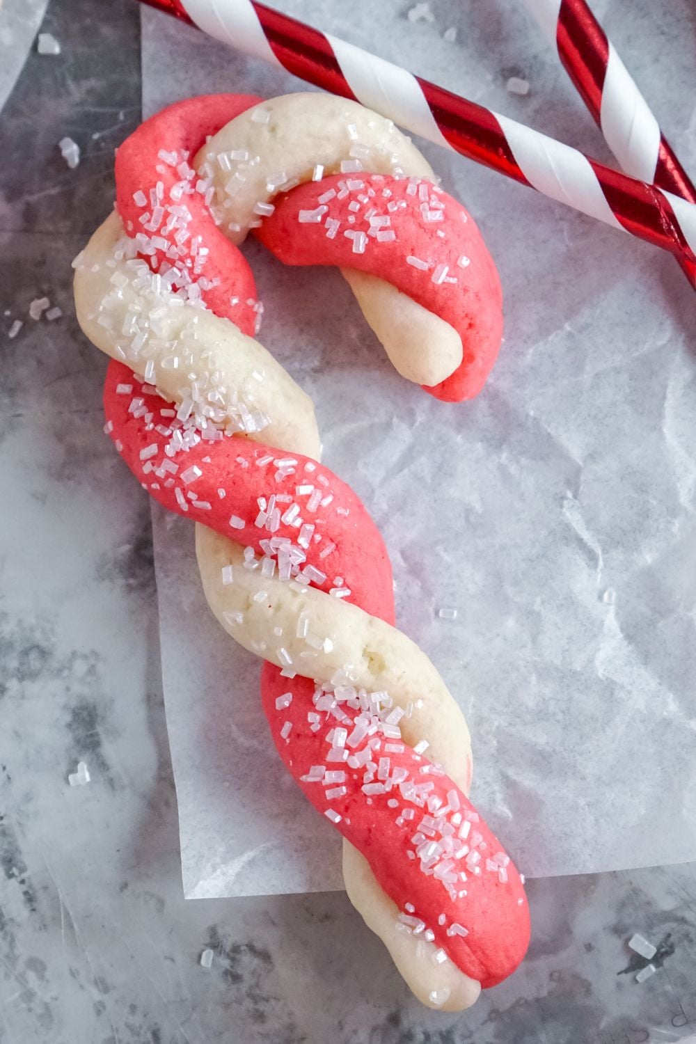 candy cane chocolate cookies on table