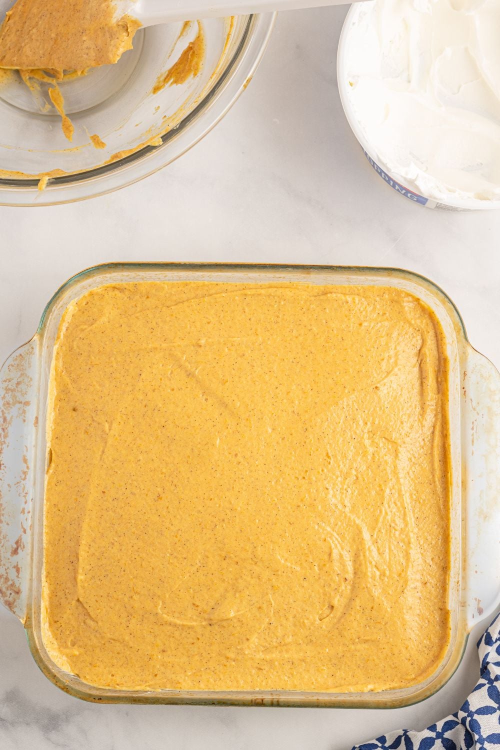 pumpkin dessert in an 8x8 pan