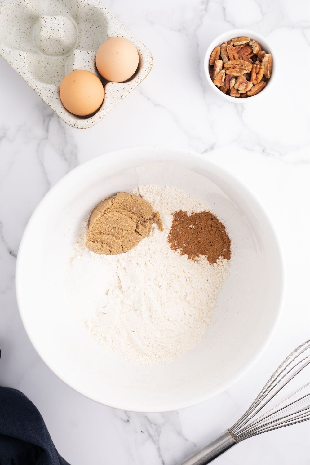 dry ingredients in a bowl for making pancakes