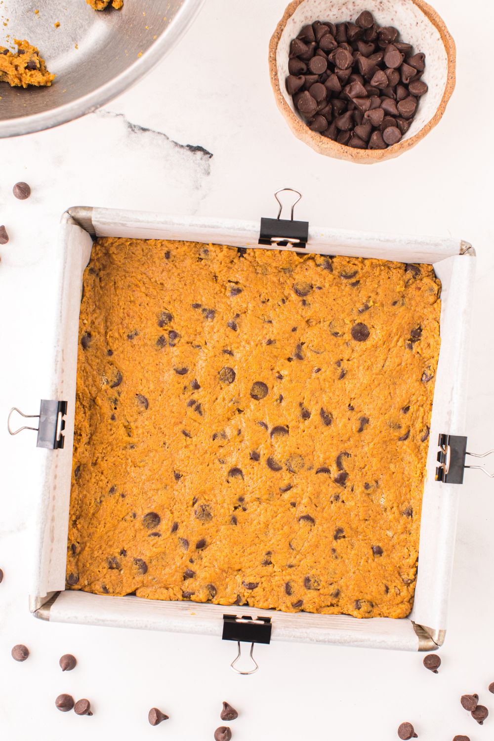 baked cookies bars in pan