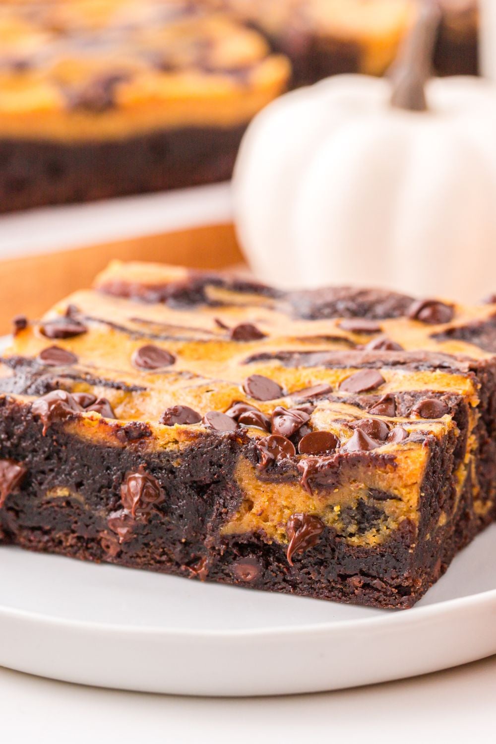 fall brownie on plate
