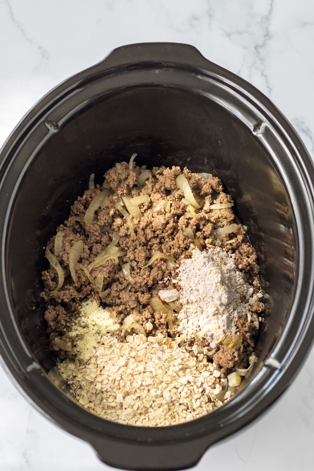 french dip sandwich filling in a slow cooker 