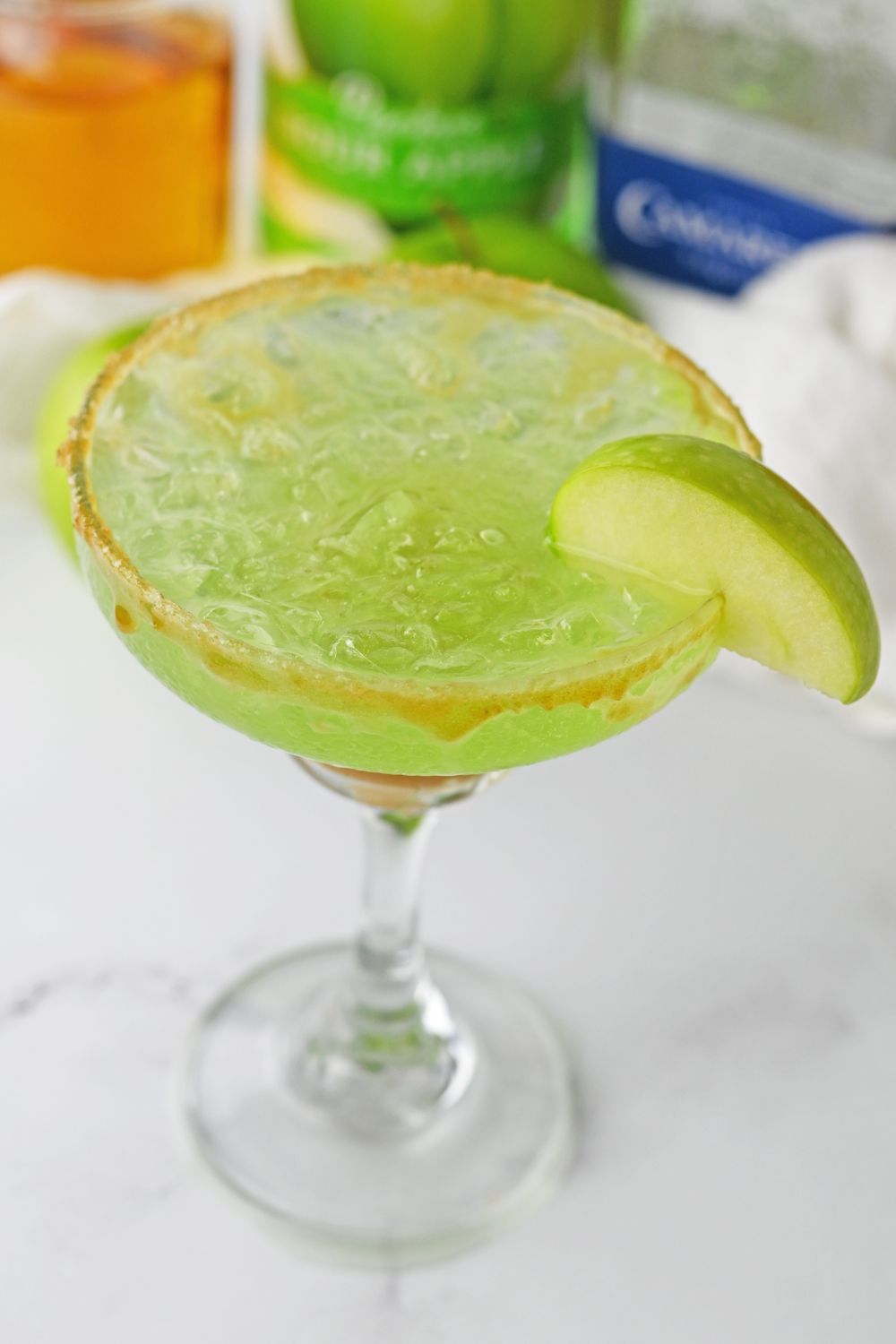 green apple drink on glass