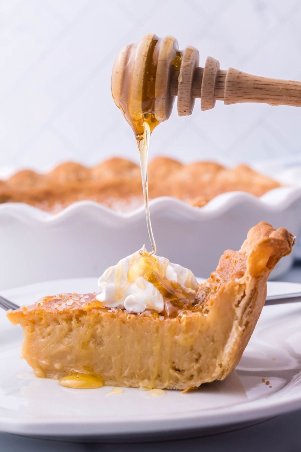 drizzle of honey on pie