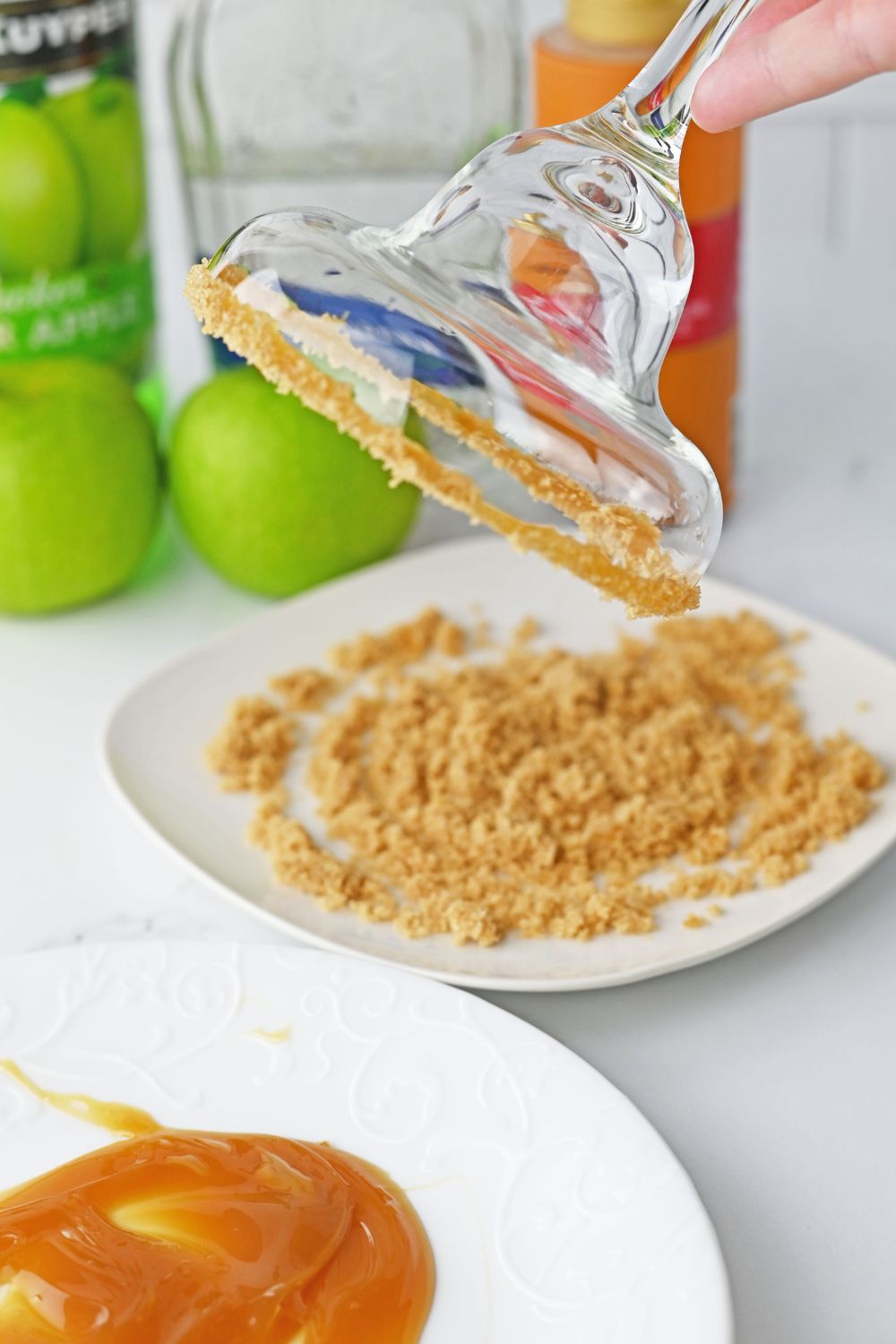 rimming the glass with brown sugar for a margarita recipe