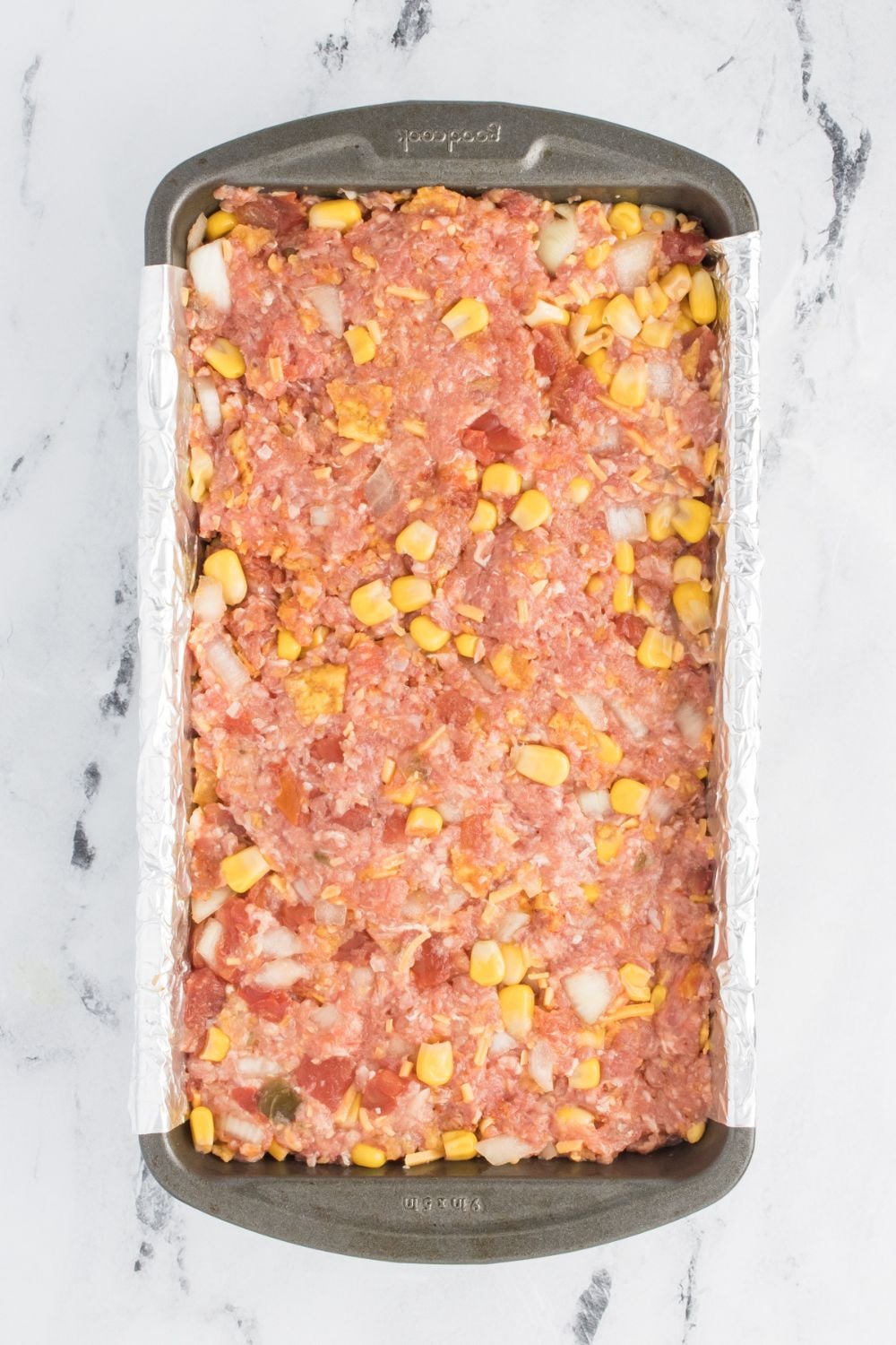 meatloaf packed into a pan