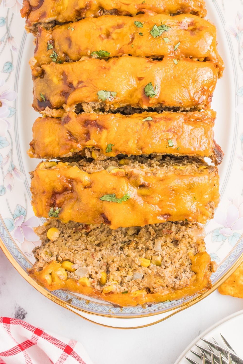 mexi taco meatloaf on platter