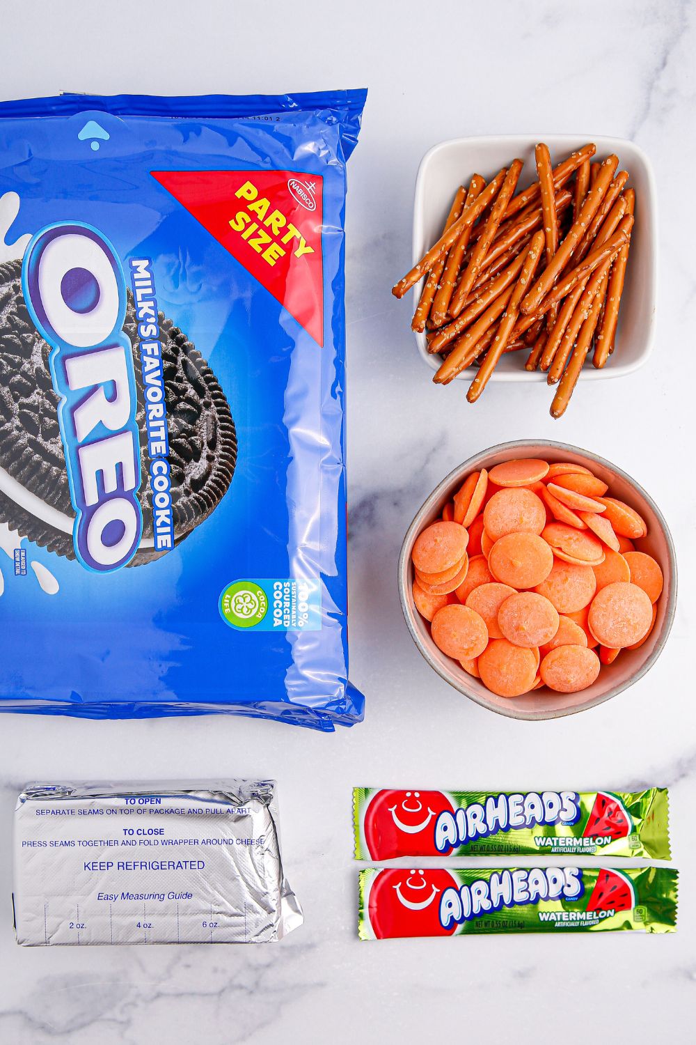 Oreo truffle ingredients on table