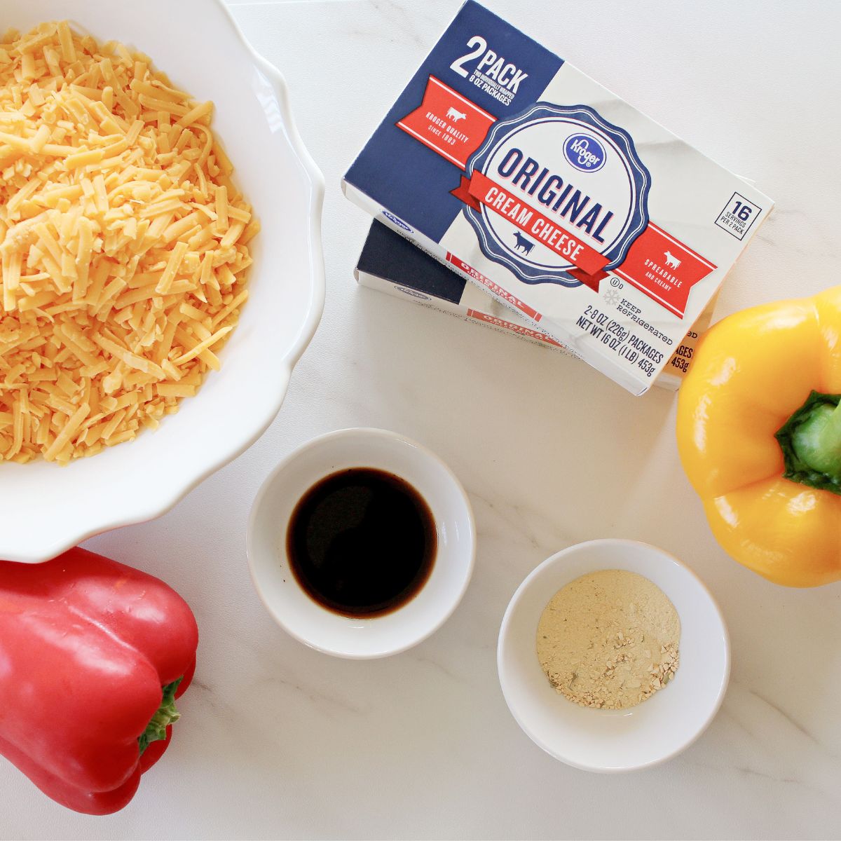 pumpkin cheeseball ingredients on table