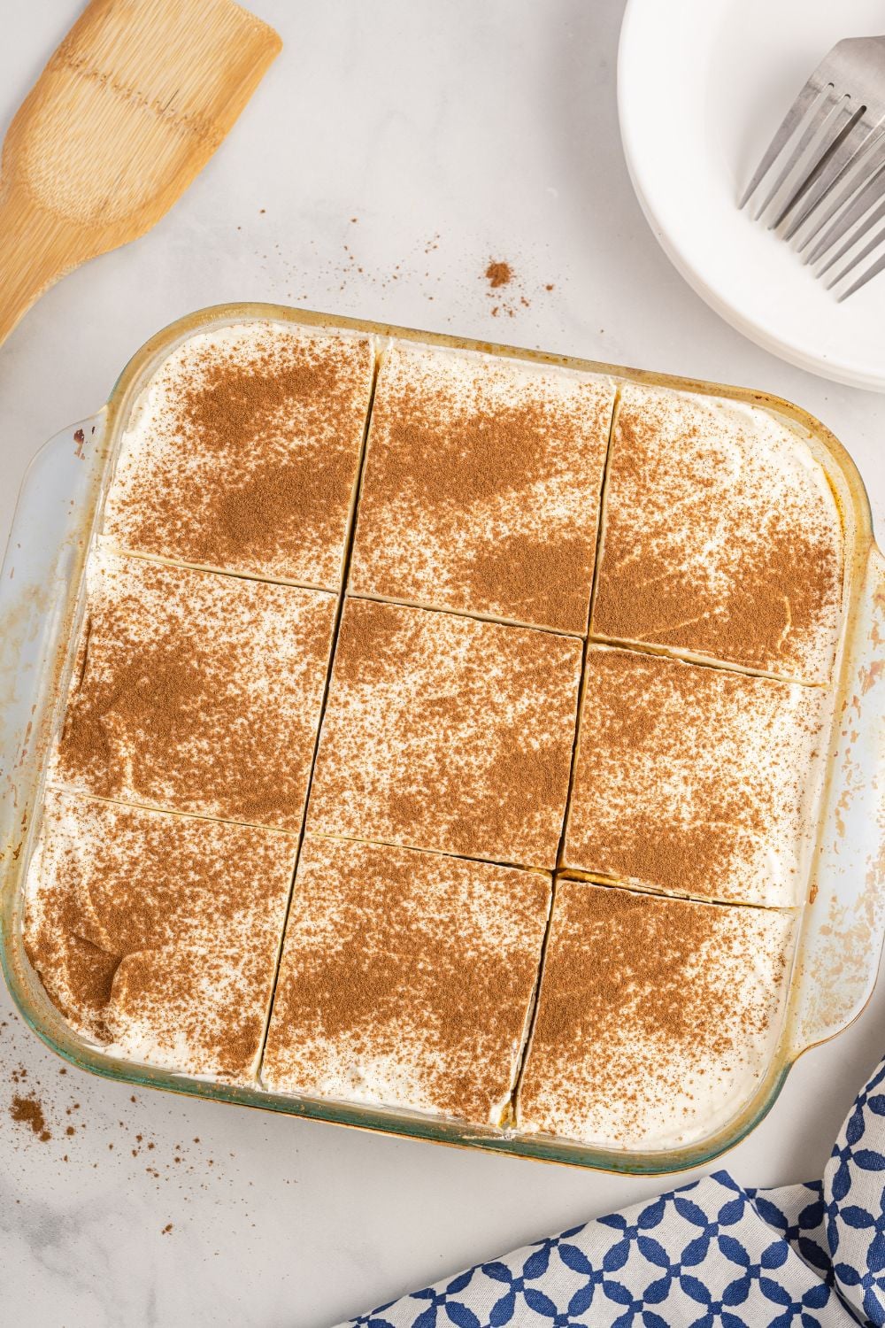 Pumpkin Delight cut into squares in pan on table