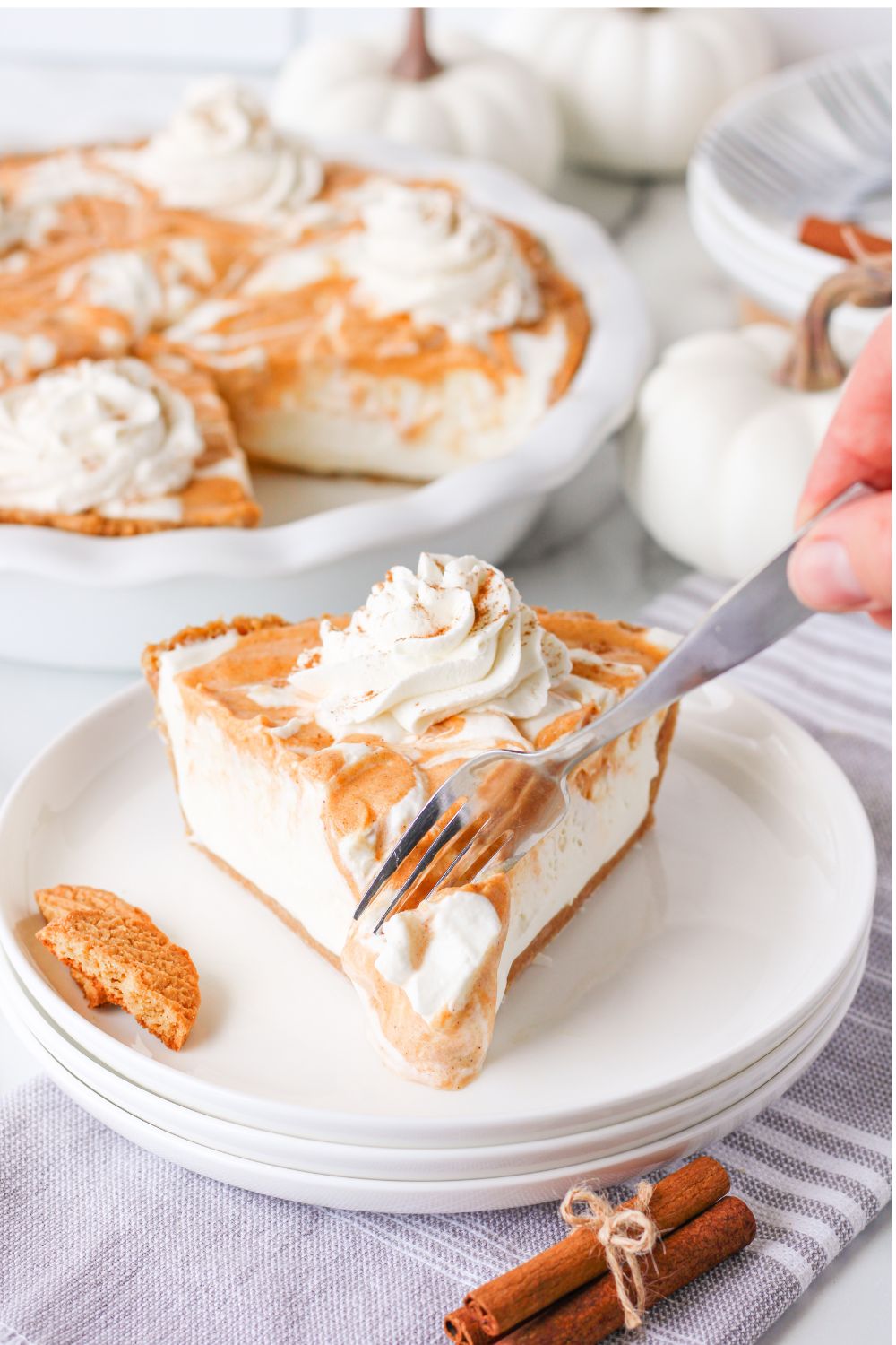 slice of pumpkin ice cream pie