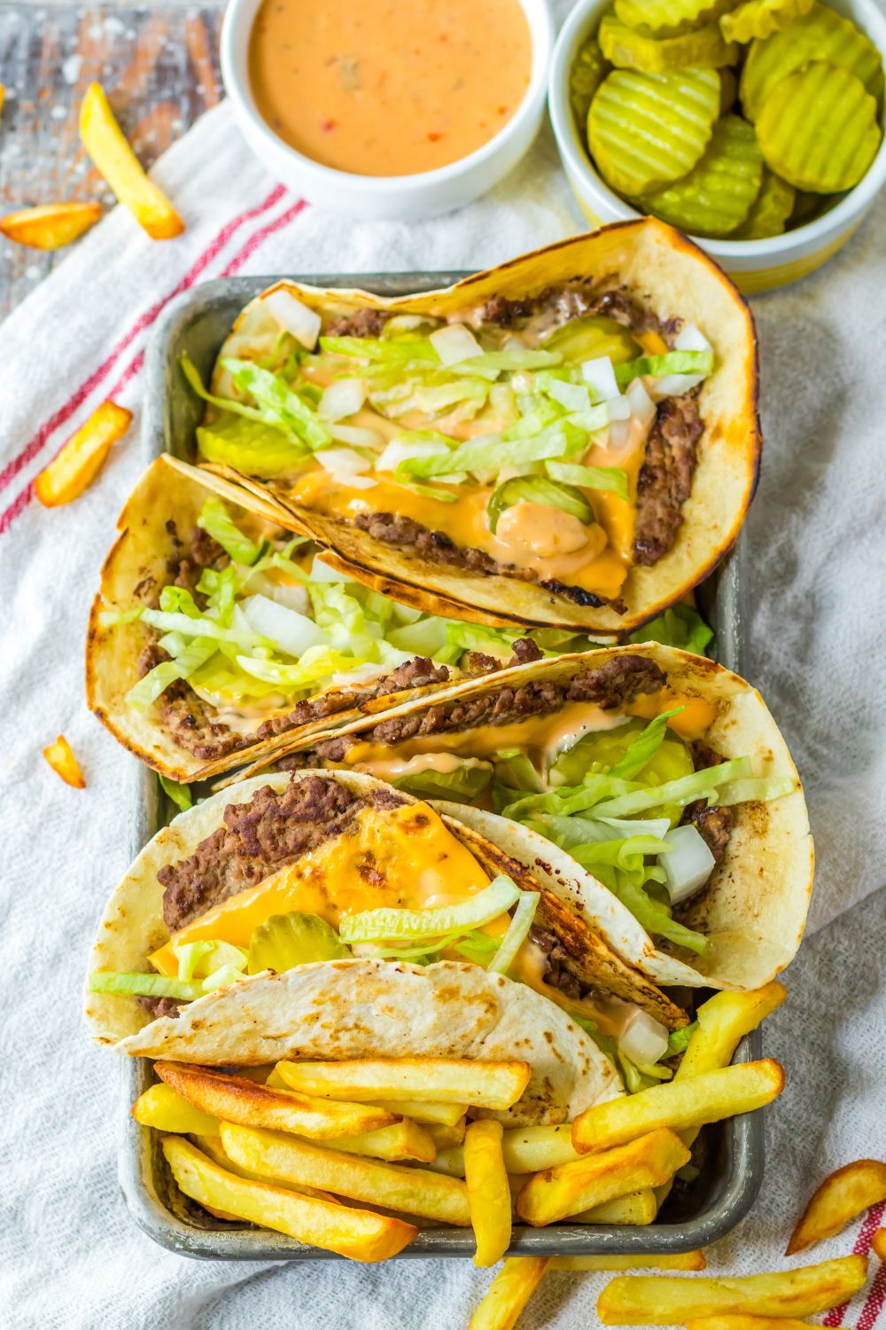smash burgers in taco form