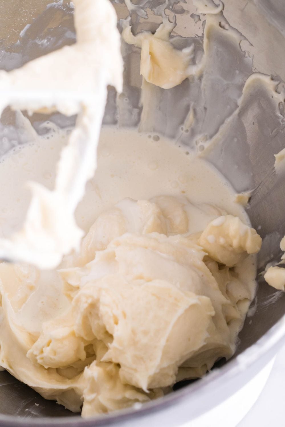 mixing up the cream cheese mixture of the pie