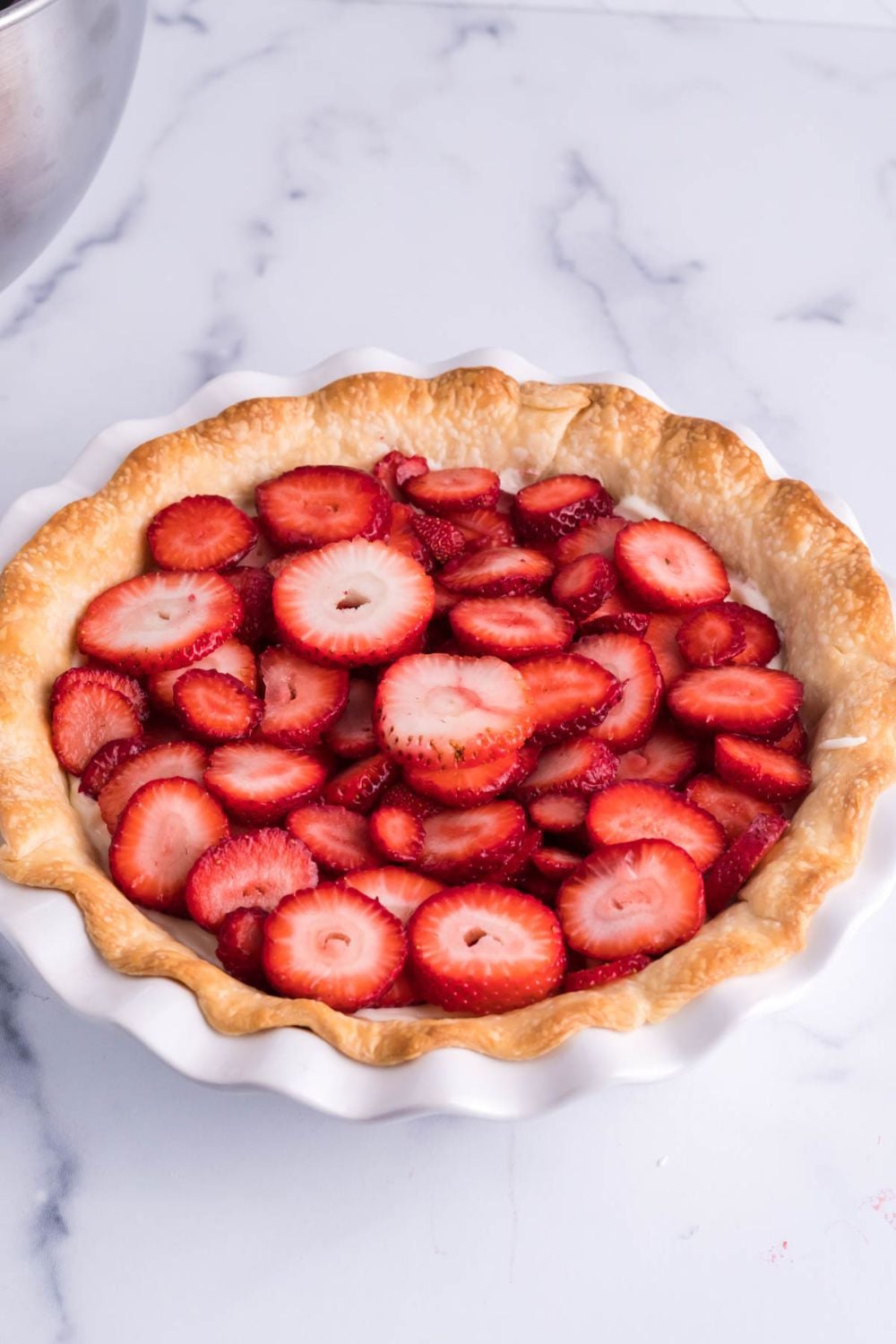 fresh strawberries in pie