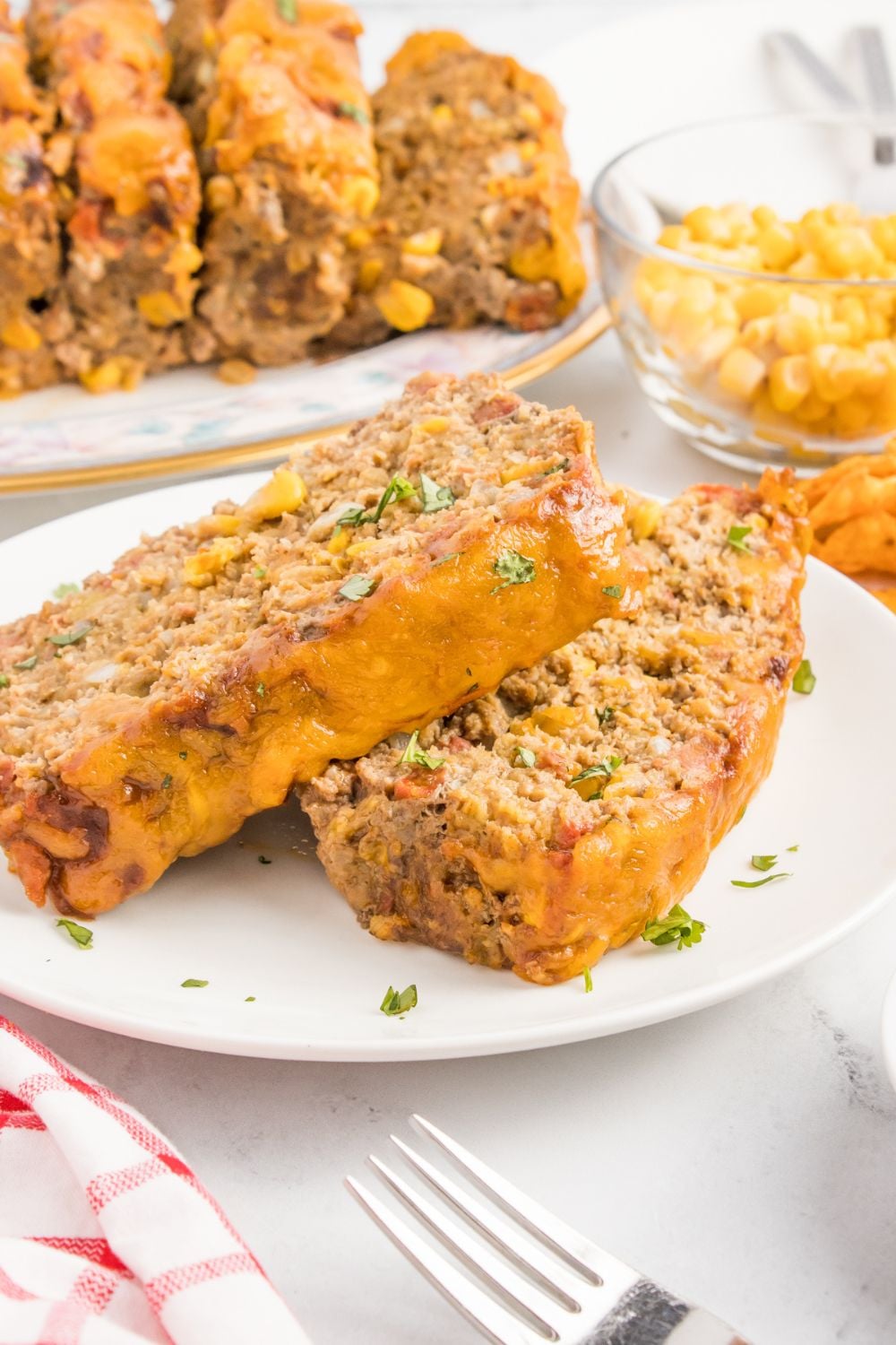 sliced meatloaf on a plate
