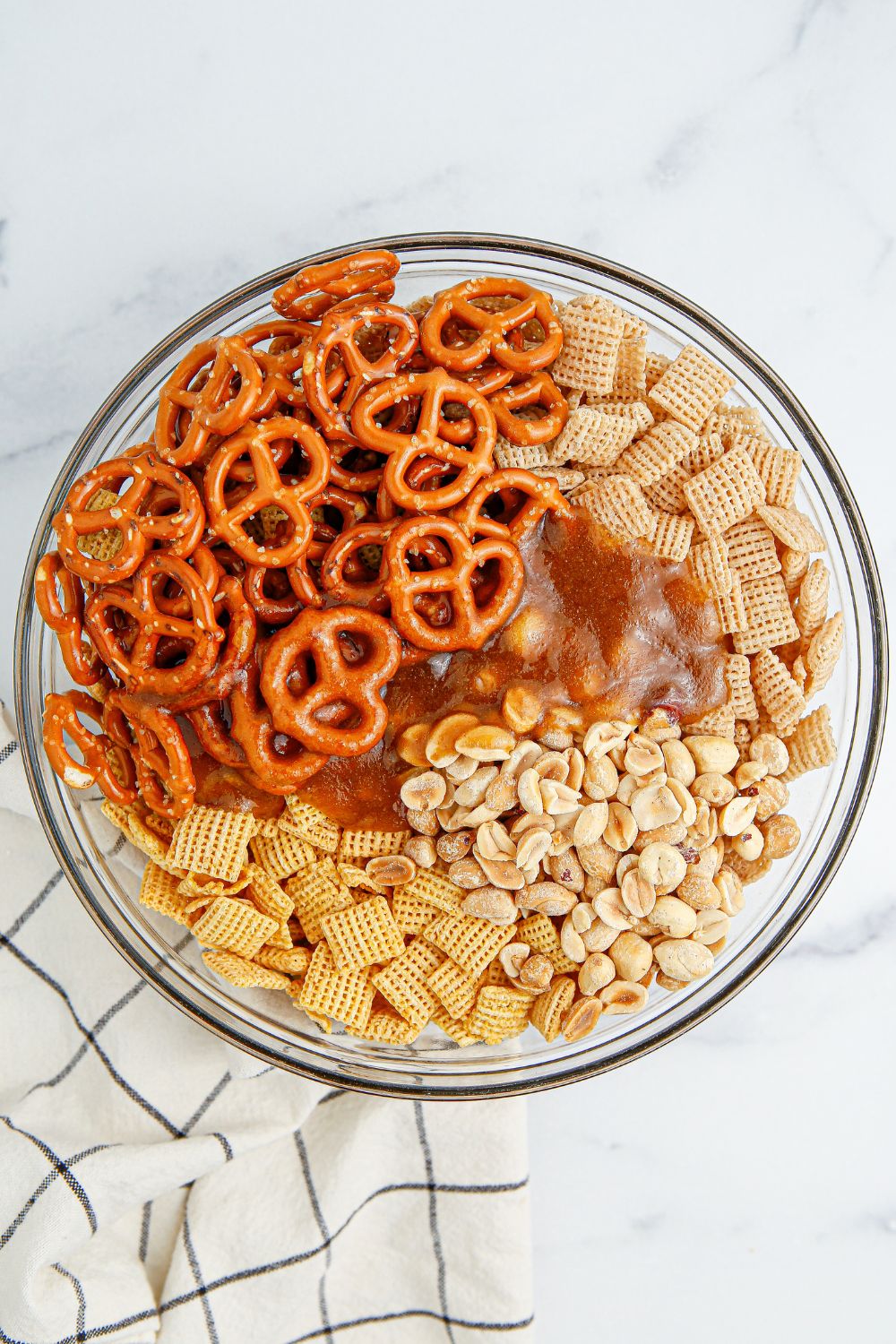 buttery cinnamon sugar mixture in cereal bowl