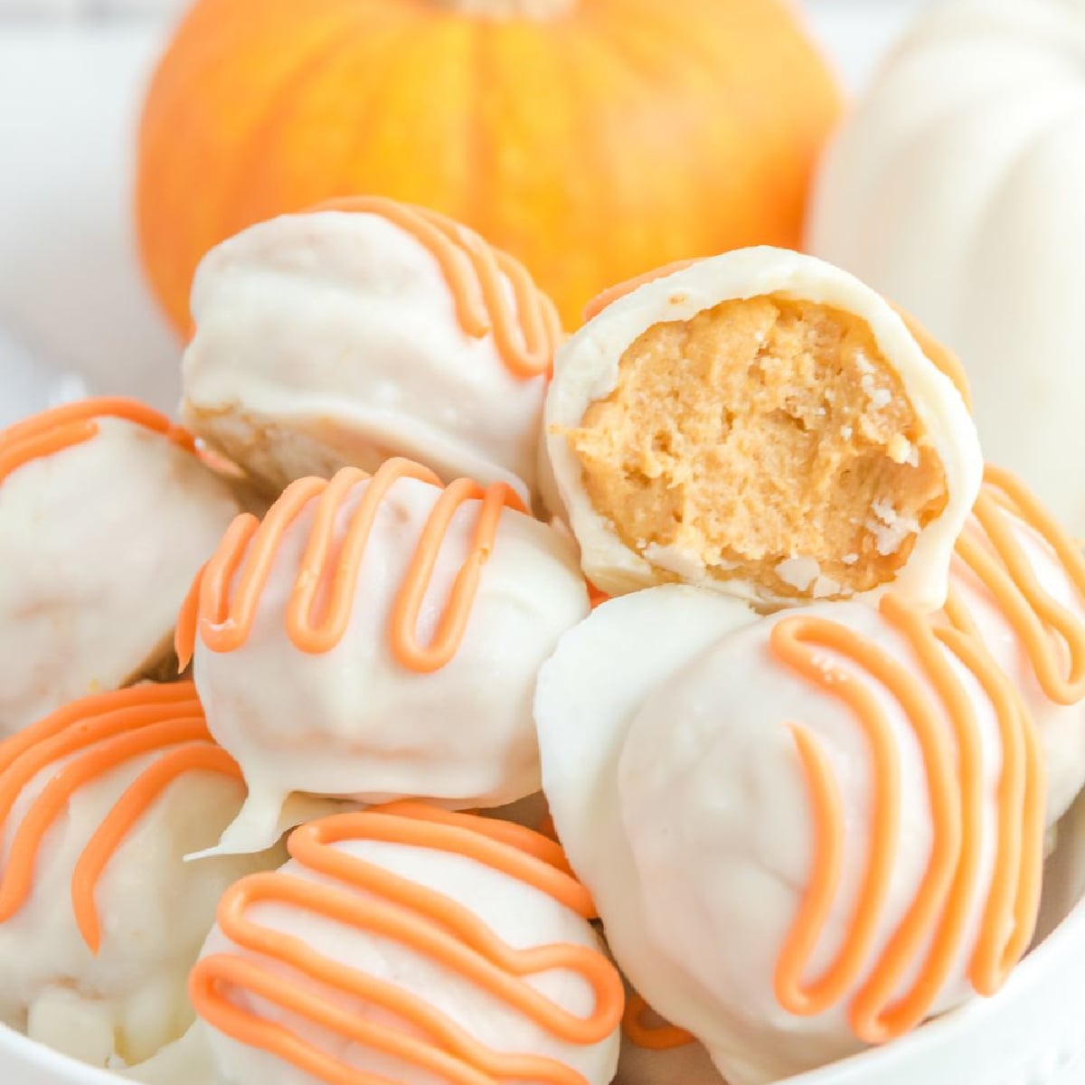 White Chocolate Pumpkin Truffles