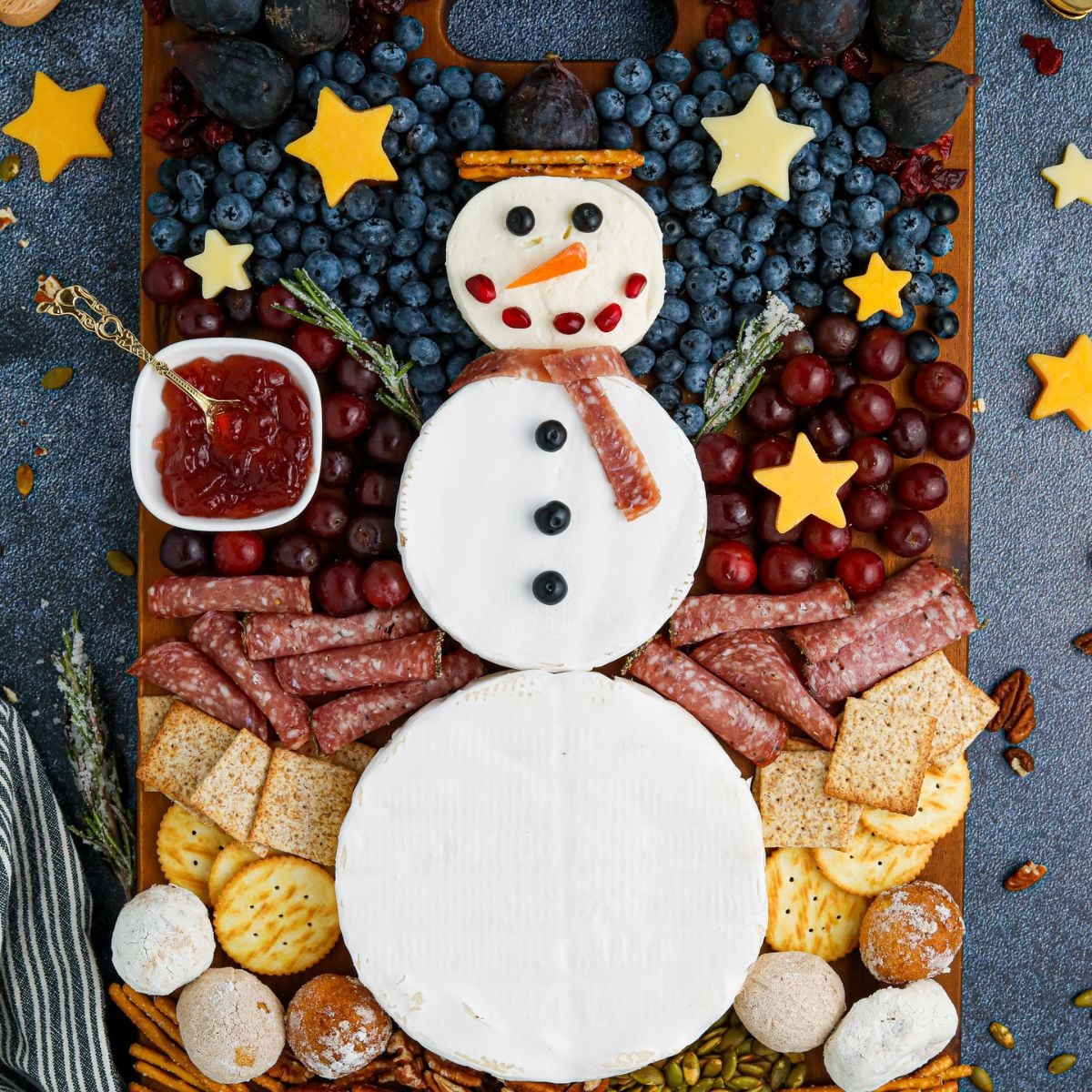 Snowman Charcuterie Board
